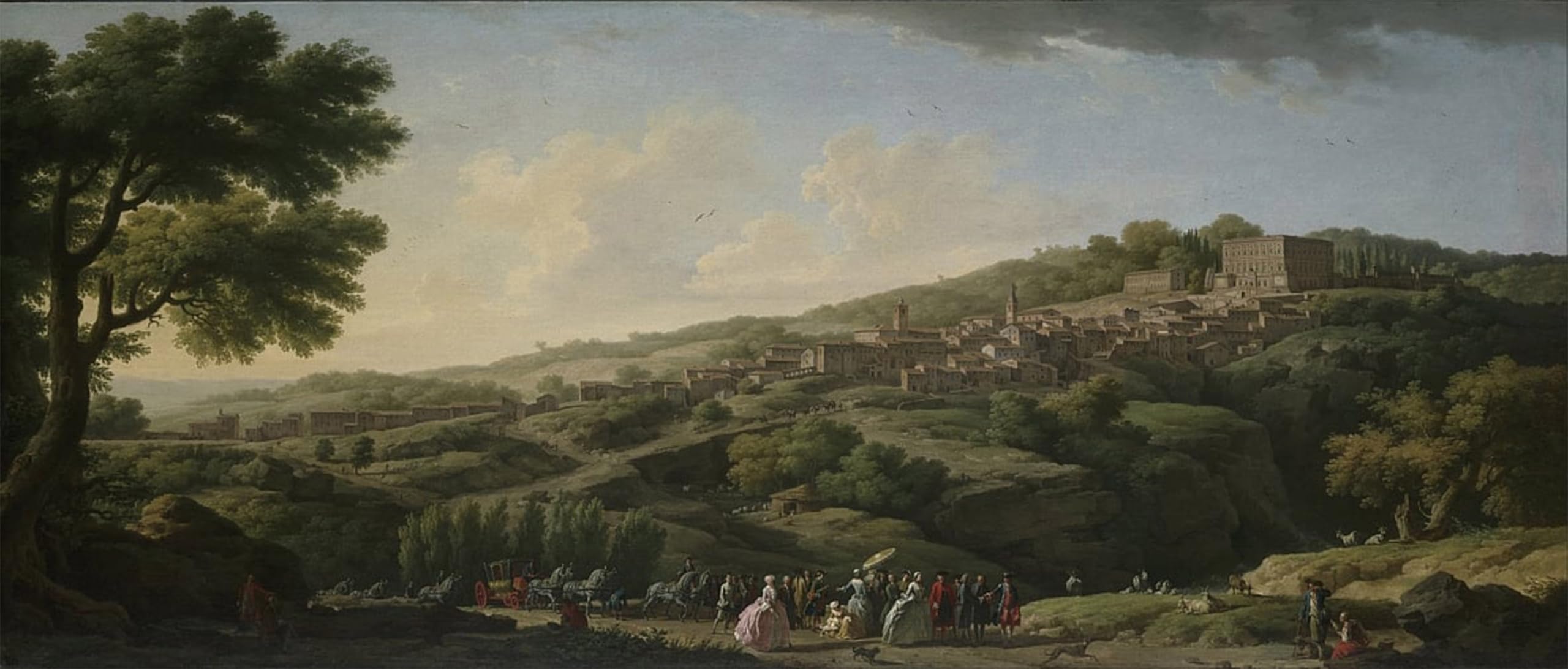 Artxlxxbn No Frame Famous Prints Artwork Pictures Poster Painting Art Villa At Caprarola By Claude Vernet Artwork Landscape Pictures For Home Decor 60X90cm