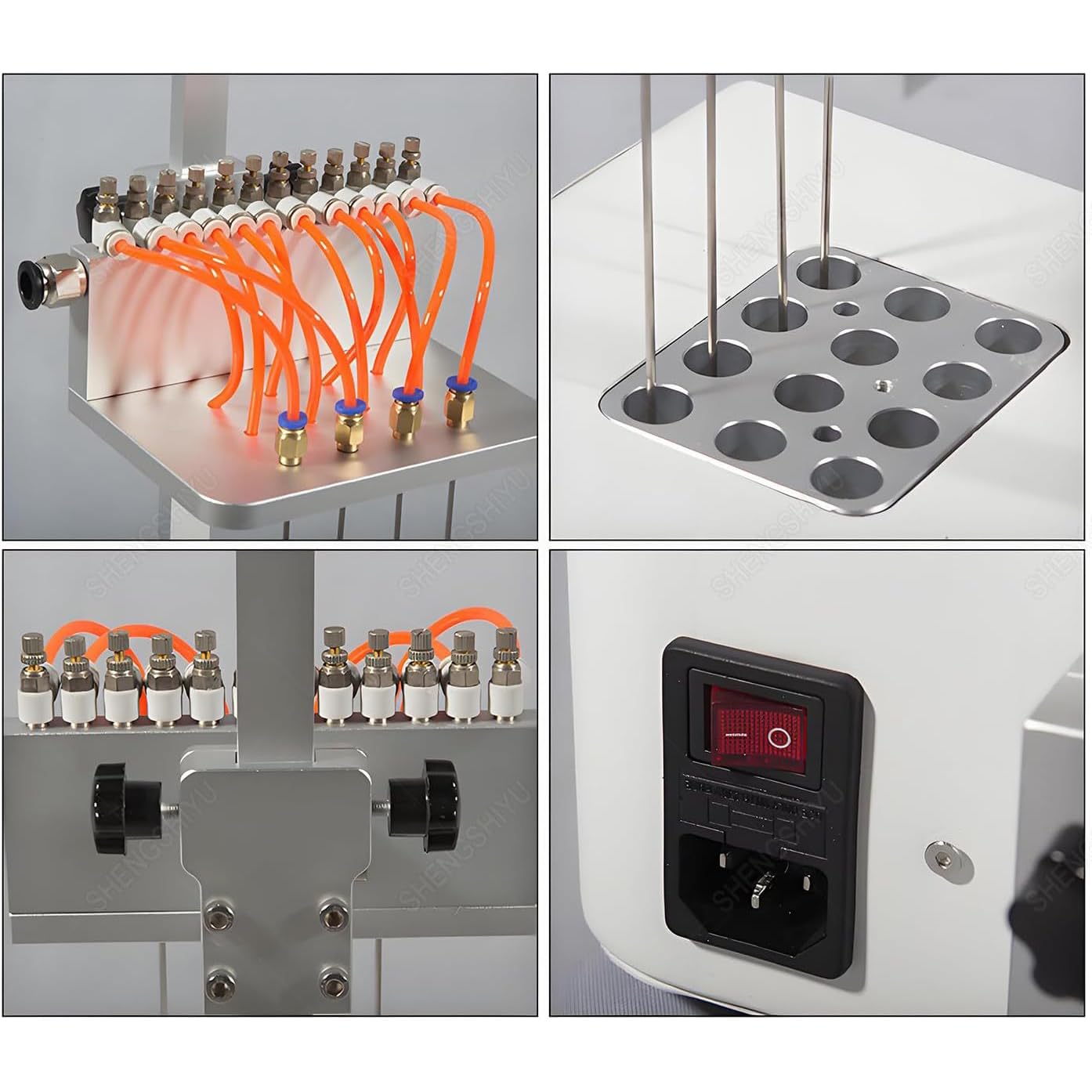 Concentrador de muestras de nitrógeno, evaporador de muestras de laboratorio, altura ajustable, preparación eficiente de muestras, rango de temperatura para resultados precisos en la investigación