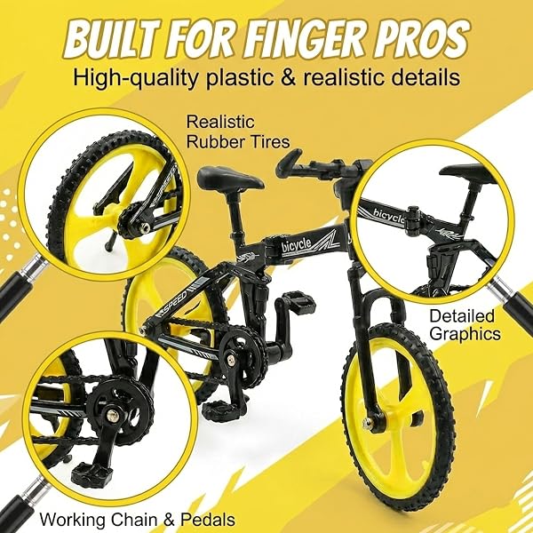 2 Piezas Finger BMX, Mini Bici, Mini Skateboard Da Dita, Fingerboard, Finger Mountain Bike, Della Bicicletta Della Lega Modellin Per l'insegnamento,Ufficio,Club,Casa - 3