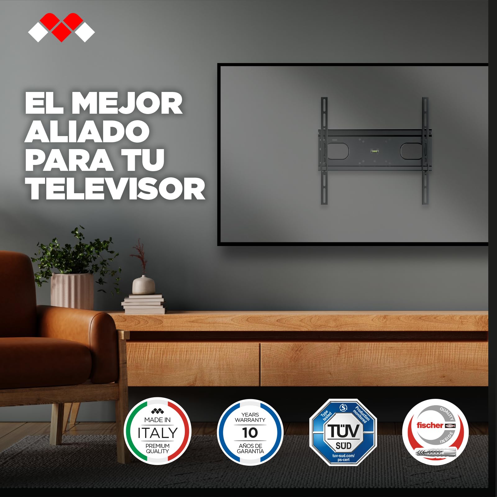 Meliconi Slimstyle Plus Extra 400F, Soporte TV de Pared también para Pladur