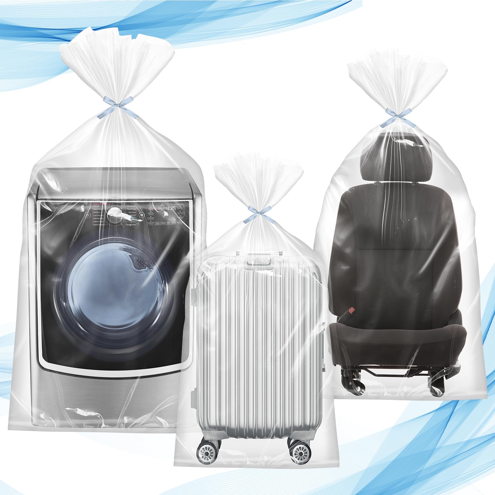 Extra Large Clear Plastic Storage Bags, 6 pcs 100 * 152CM Flat Large Plastic Bags for Luggage Suitcase, Furniture, Quilts - Image 3