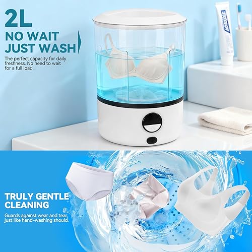 Miniatura 3 de Mini lavadora portátil para ropa interior y ropa de bebé, compacta y ligera para lavandería pequeña, apartamentos, dormitorios, hoteles, camping y