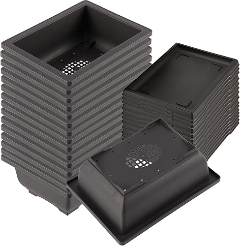 15 macetas de 8.9 pulgadas, macetas rectangulares de plástico para entrenamiento de bonsái, macetas para suculentas para jardín, interior,