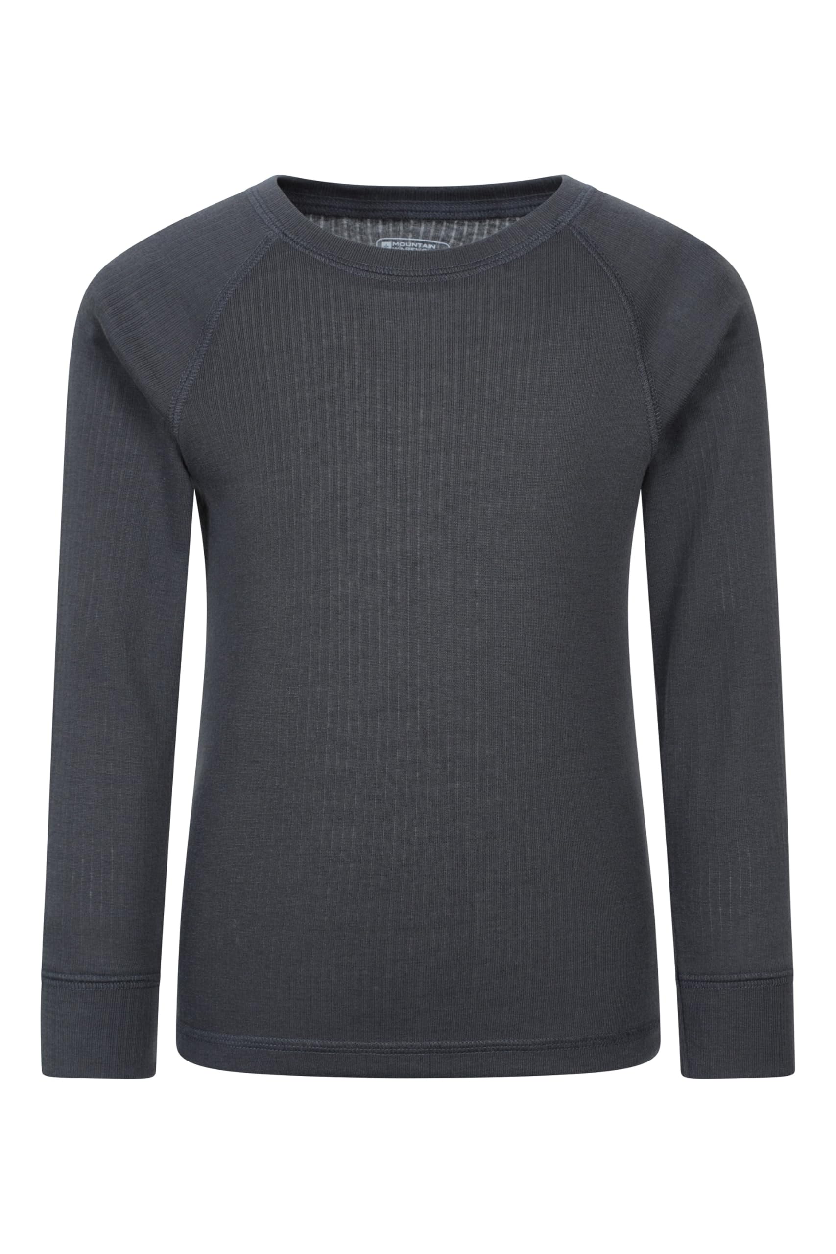 Mountain Warehouse Boys Charcoal (02) Talus Kids Base Layer Top - Breathable & Lightweight, Moisture Wicking, & Girls - Autumn, Winter, Travel Kids Size 9-10 Years