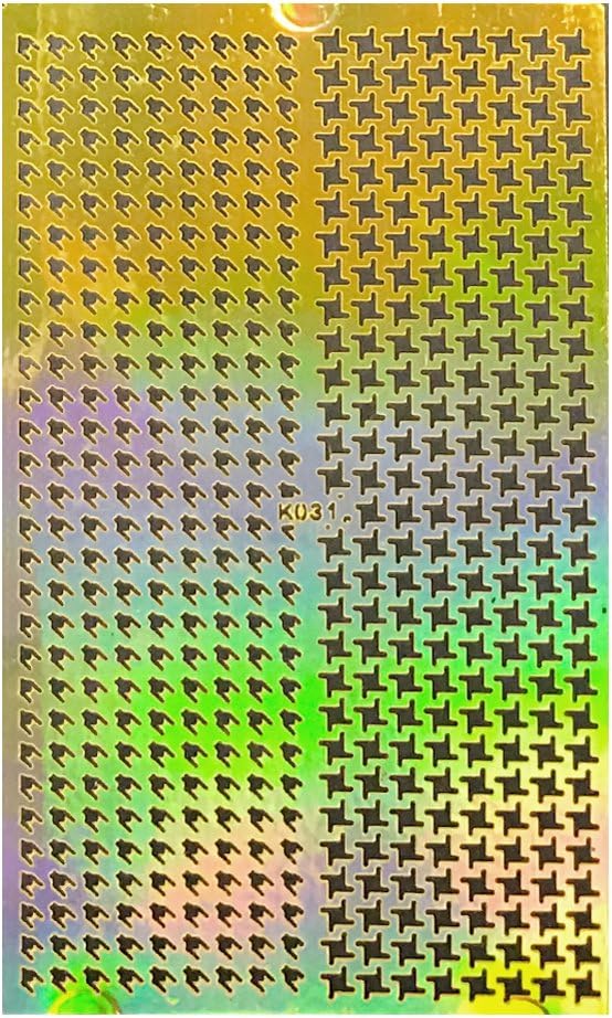 ALLYDREW Gold Nail Art Guide Large Nail Stencil Sheet