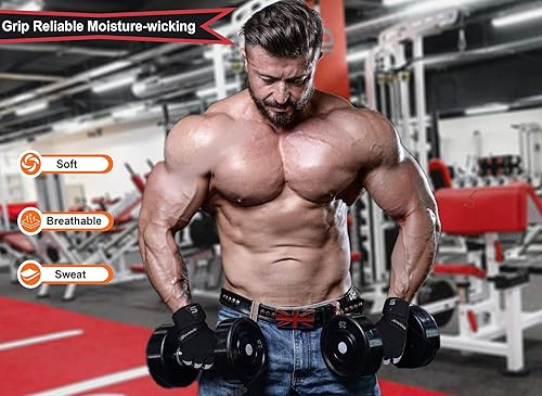 Miniatura 10 de Guantes de entrenamiento de fitness, guantes de levantamiento de pesas para hombres y mujeres, transpirables, soporte de muñeca para gimnasio, peso