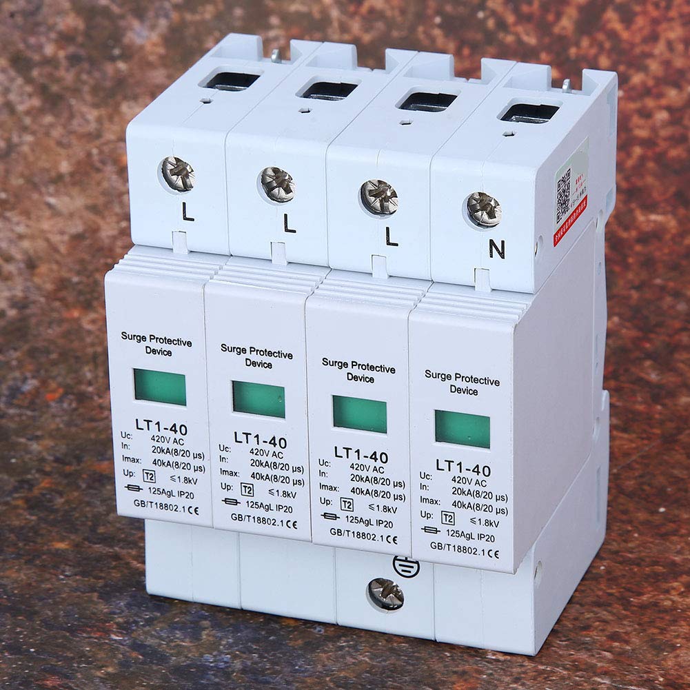 Protezione Sovratensione 4P 40KA, Scaricatore Bassa Tensione, Guida DIN LT1-40, Tipo Soffiante Magnetico