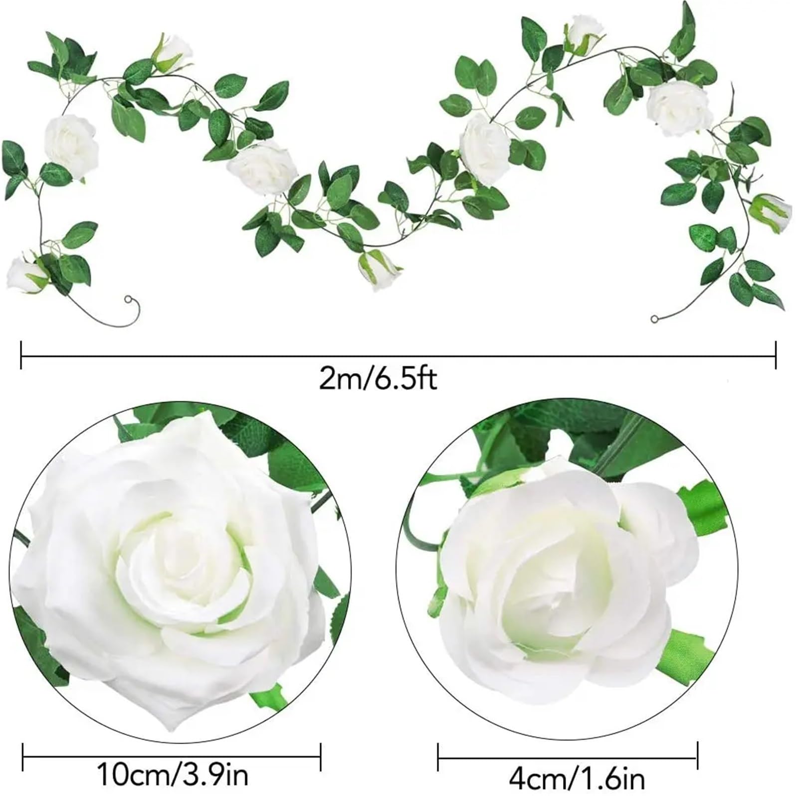 Künstliche Greenery Girlande künstliche Blumen, Weinreben-Girlandenpflanzen for Hotelhochzeitshaus zur Dekoration(Rosso)