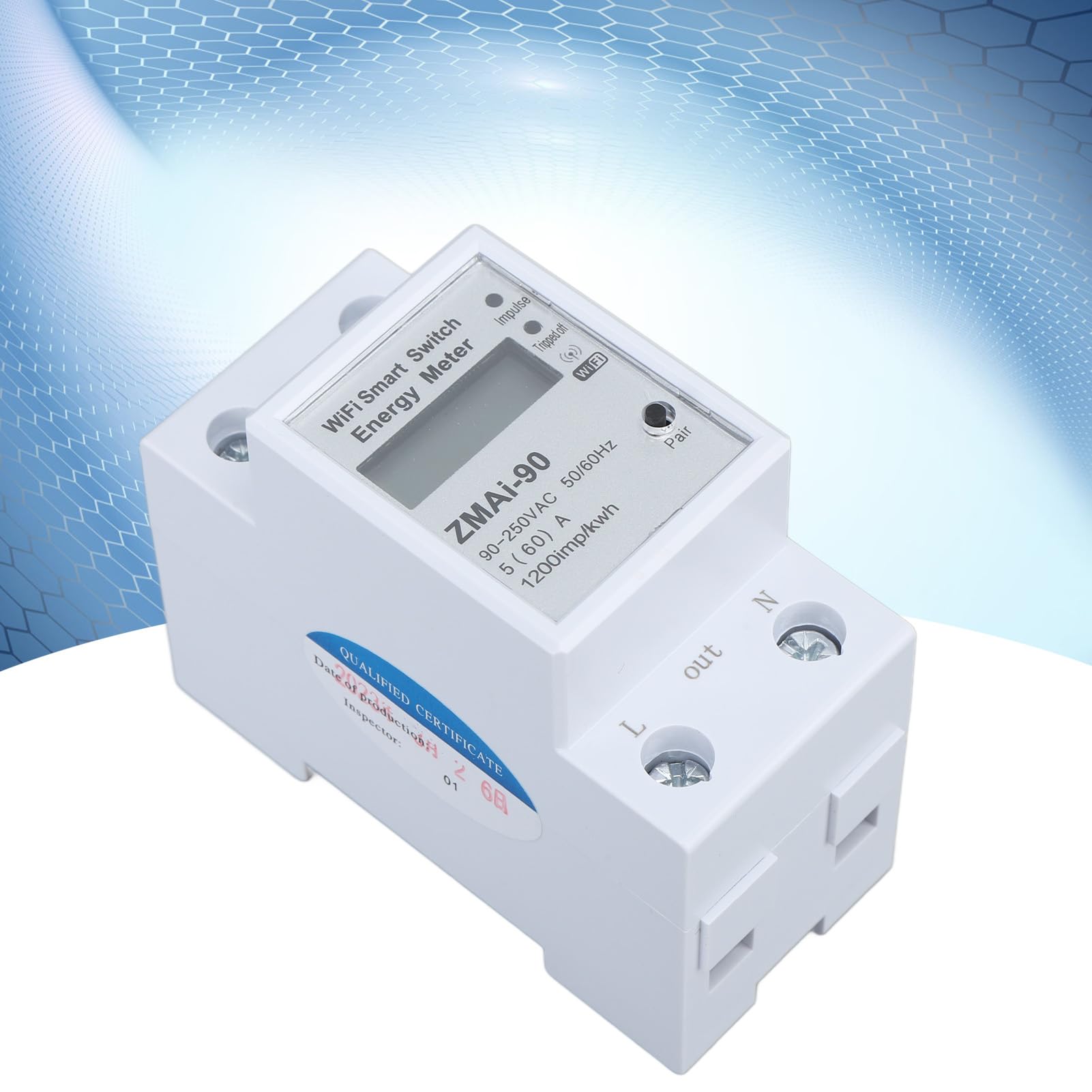 Wifi Energy Meter Mobile Phone for App 230V Measuring Meter Cell Phone with for Transfer Switches