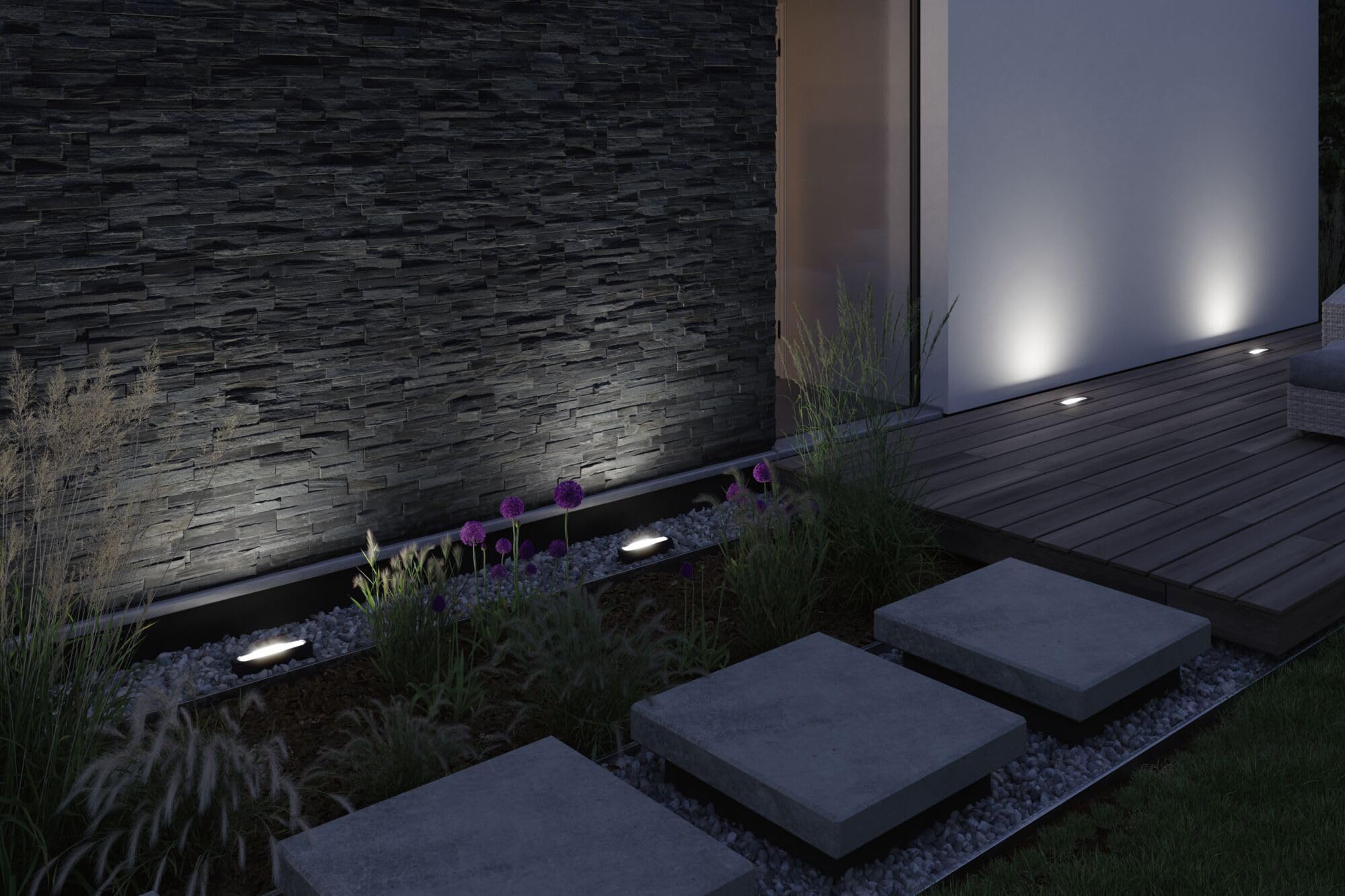Paulmann 94667 luminaire d'extérieur Plug & Shine LED lèche-mur Tidos IP67 1x6,1 W gradable Anthracite métal 3000K