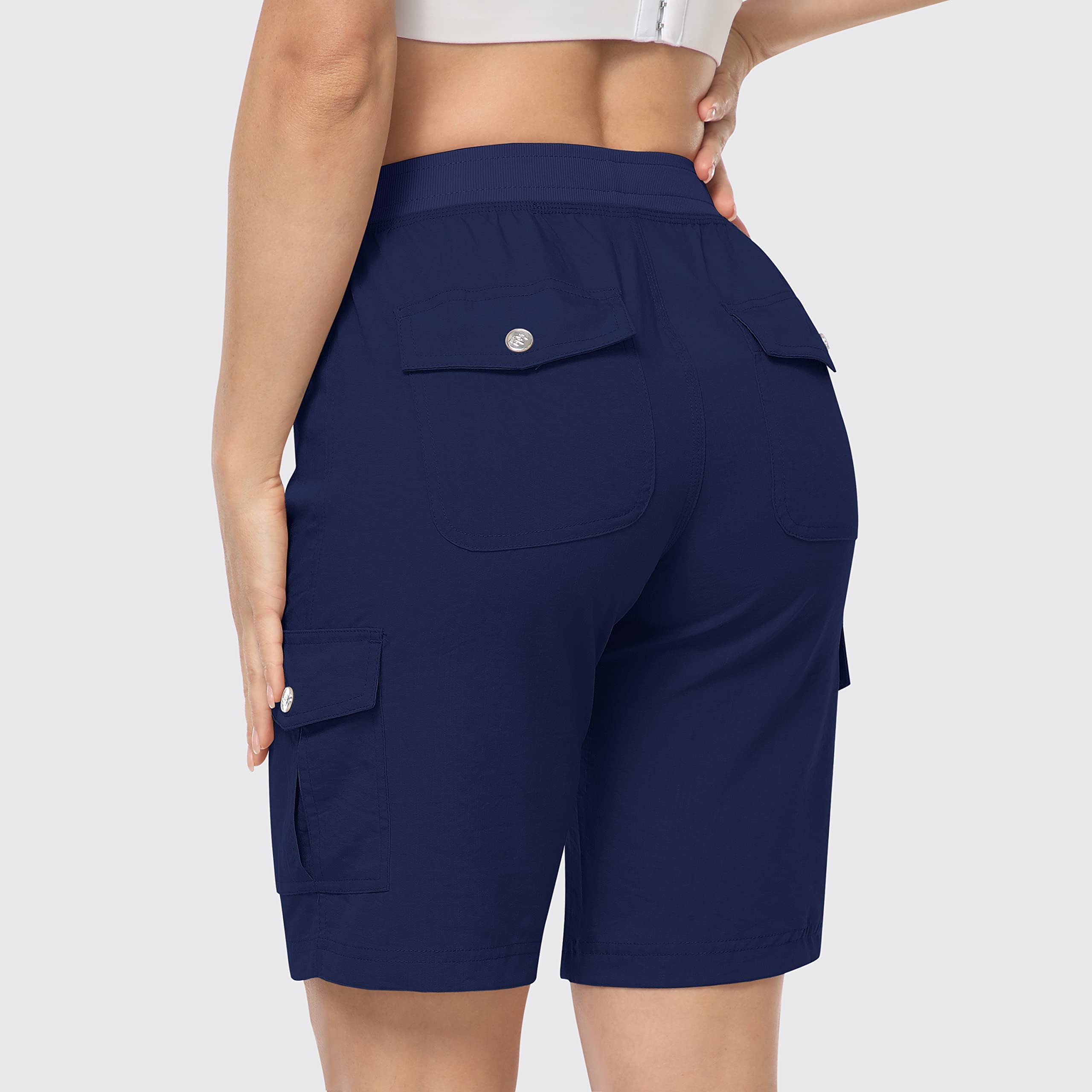 JINSHI Pantaloncini Donna Cargo Shorts Estivi Pantaloni Corti Sportivo Leggero Lavoro Bermuda da Escursionismo a Vita Alta con Tasche Multiple