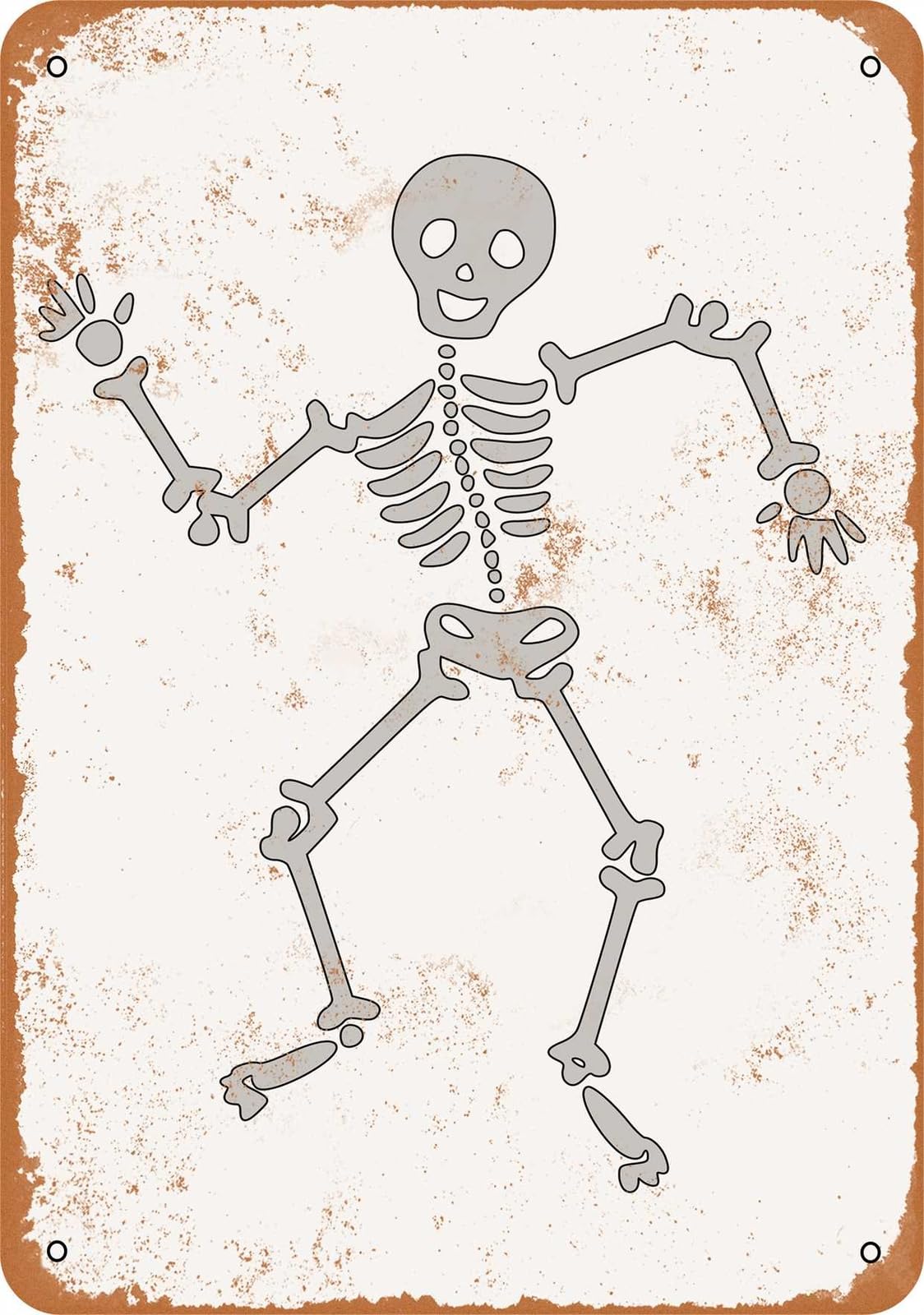 Miaomansenstore Metal Sign - Happy Skeleton - Vintage Look Home Decor