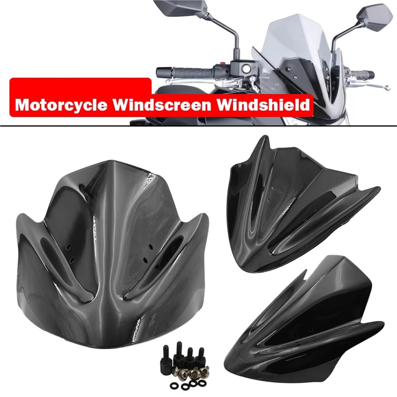 Parabrezza Moto Per Kawasaki Per ER6N 2012 2013 2014 2015 2016 Parabrezza Per Moto Deflettore Antivento A Doppia Bolla Deflettore Parabrezza