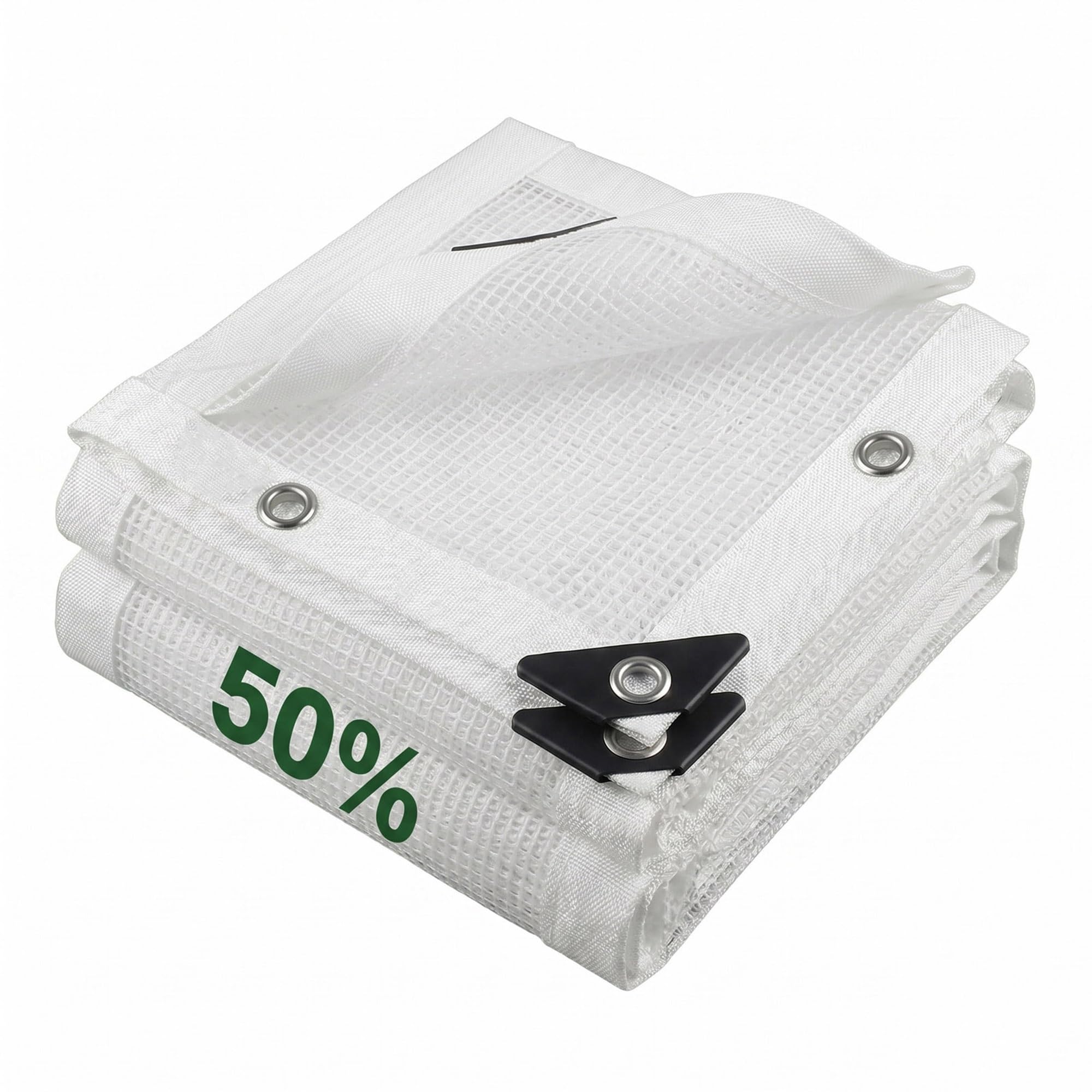 Weißes Schattiernetz mit Ösen, 50% UV-Schutz Sonnenschutz für Gewächshäuser | Atmungsaktives Sonnensegel Für Balkon Und Garten. Zuverlässiger UV-Block Und Optimaler Sichtschutz HDPE-Gewebe(7mx18m)