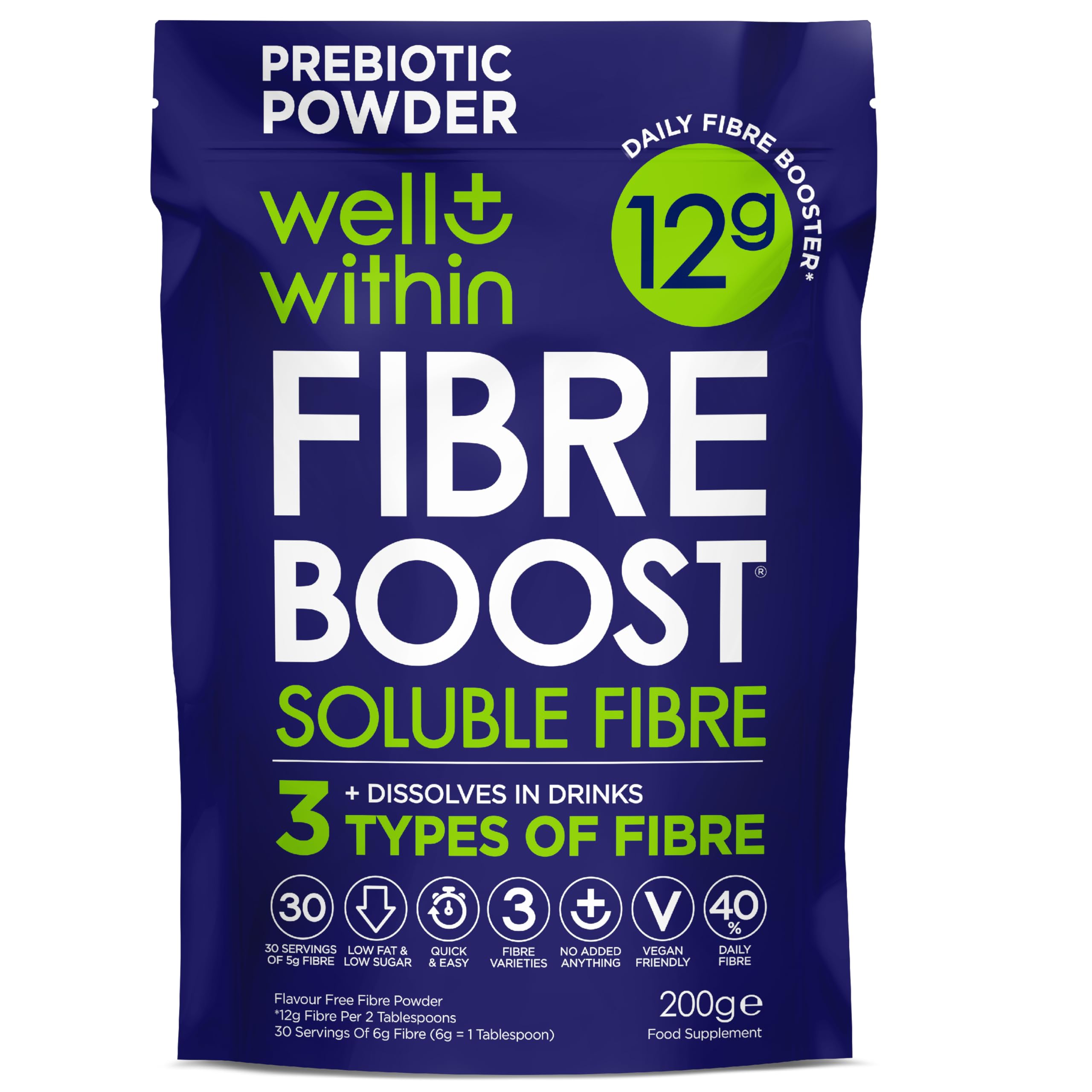 Buy 12g Soluble Fibre Supplement, 40 NHS Daily Fibre Intake, 3in1