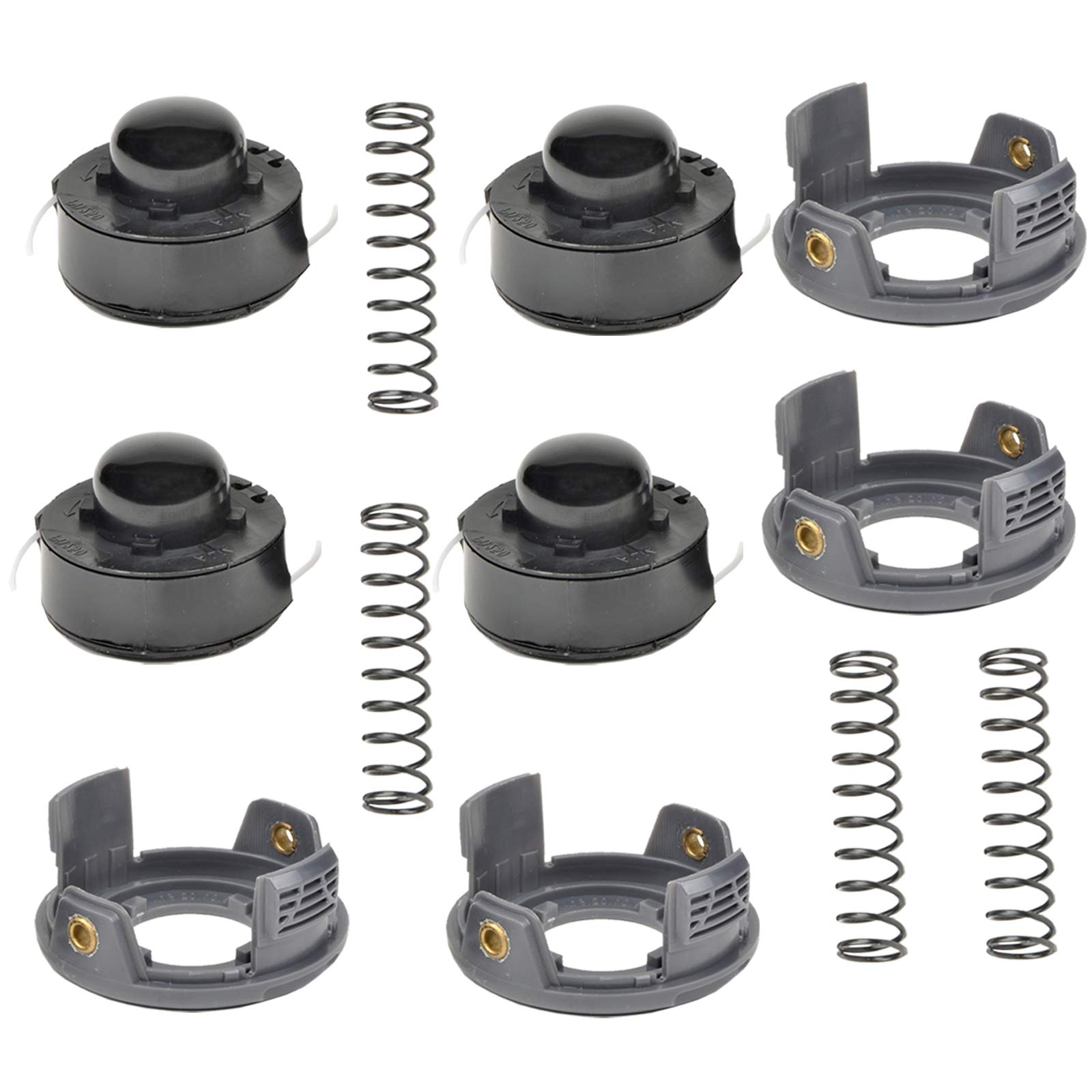 Spares2go Lot de 4 bobines de fil et housse pour débroussailleuse Wolf Campus 250 350 RT GT