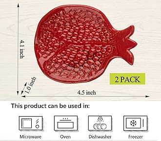 YU&CH Spoon Rest 2 Pcs Holder for Stove Top and Kitchen Counter - Ceramic, Pomegranate Shaped, Coffee Spoon Rest