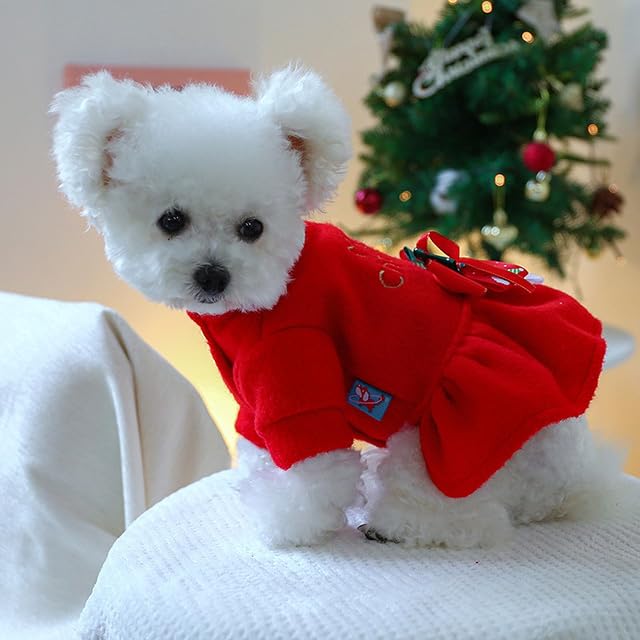 Foto 2 de 5 de Newwyt Perros Bowknot decoración Vestido Mascota otoño Camping Caminar Vestido Mascotas Perros Gatos Feliz…