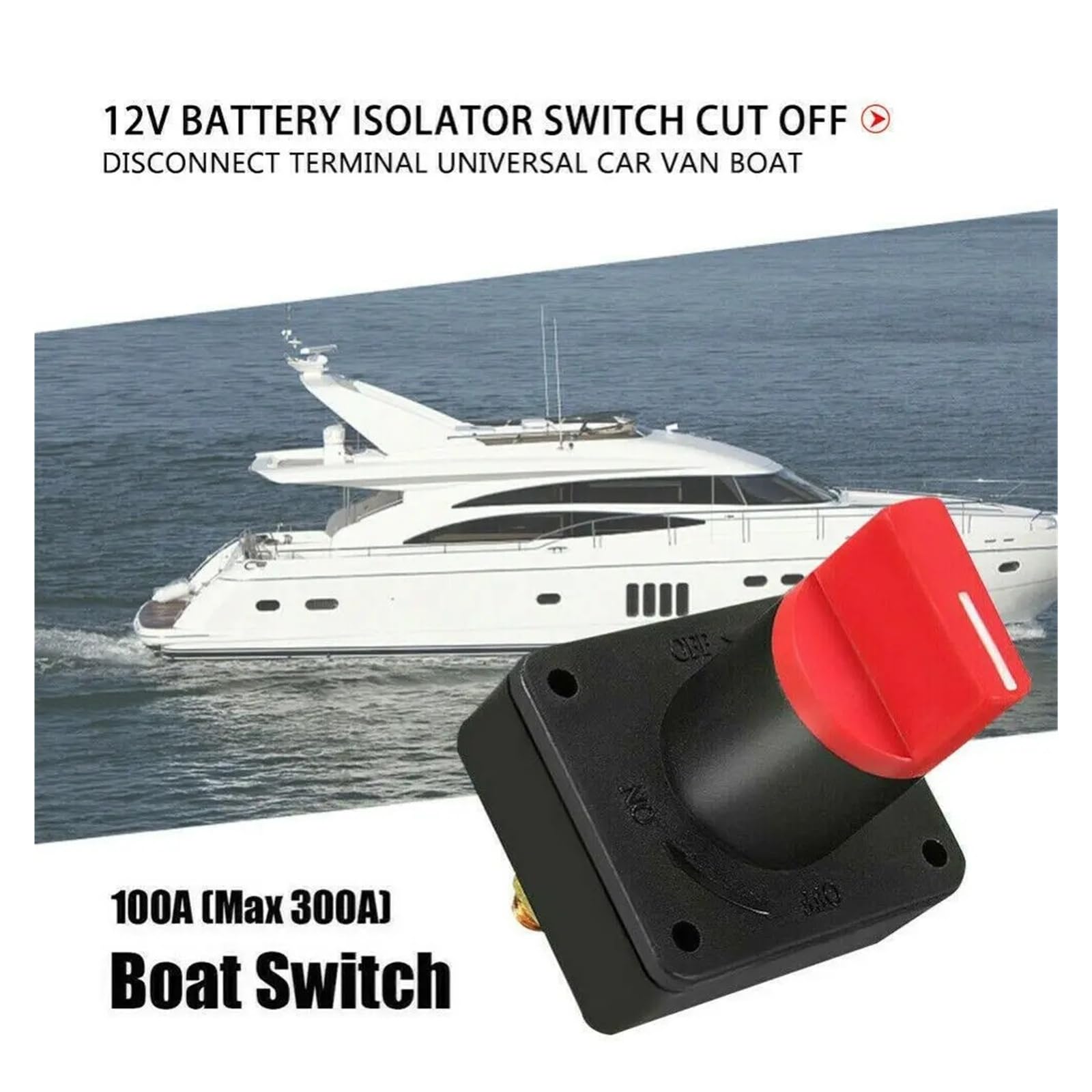 Interruptor de desconexión de batería de 12 V, aislador de corte para barco de coche