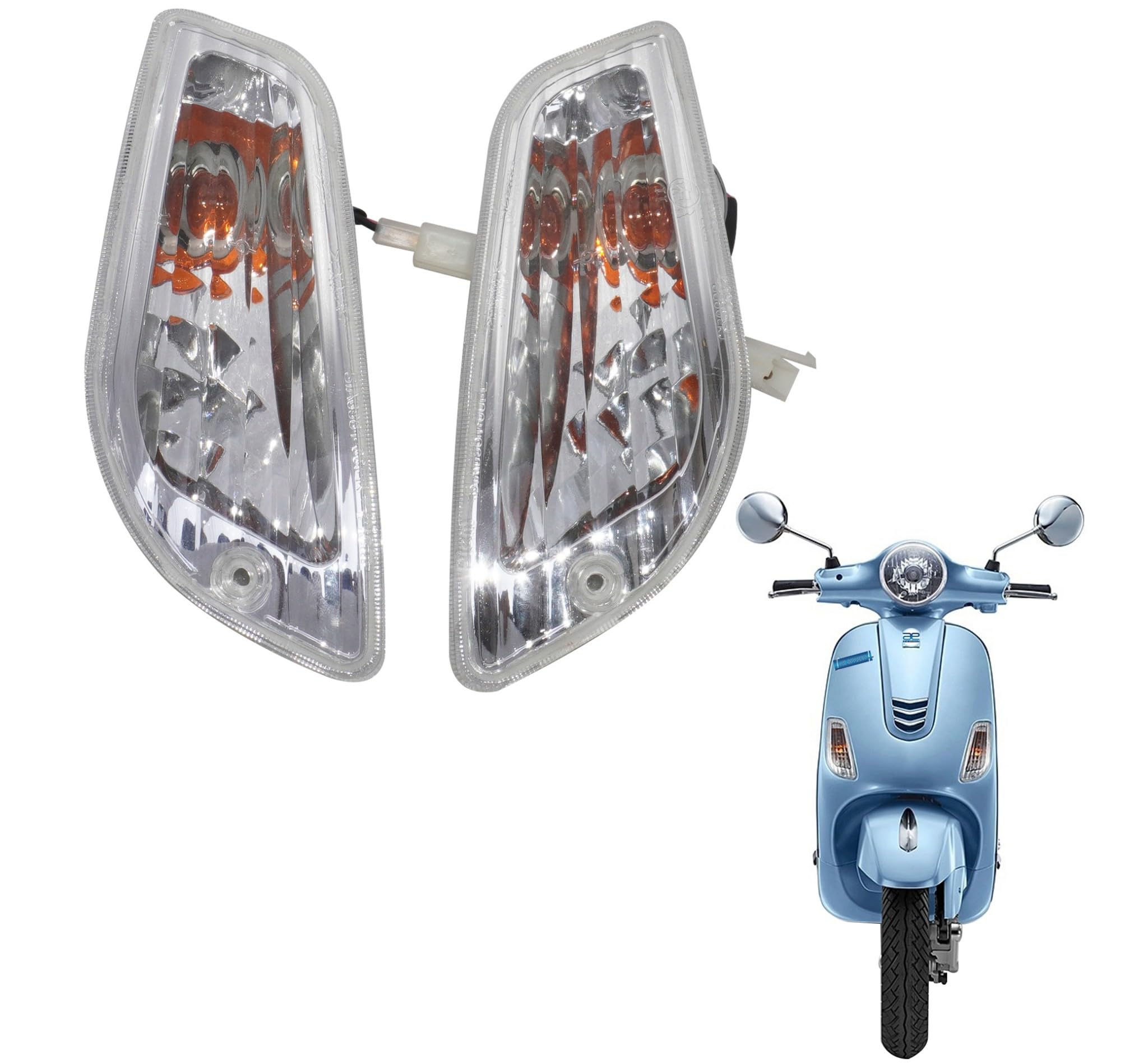 AEspares Set indicatori di direzione anteriori compatibili con Vespa LX LXV 50 125