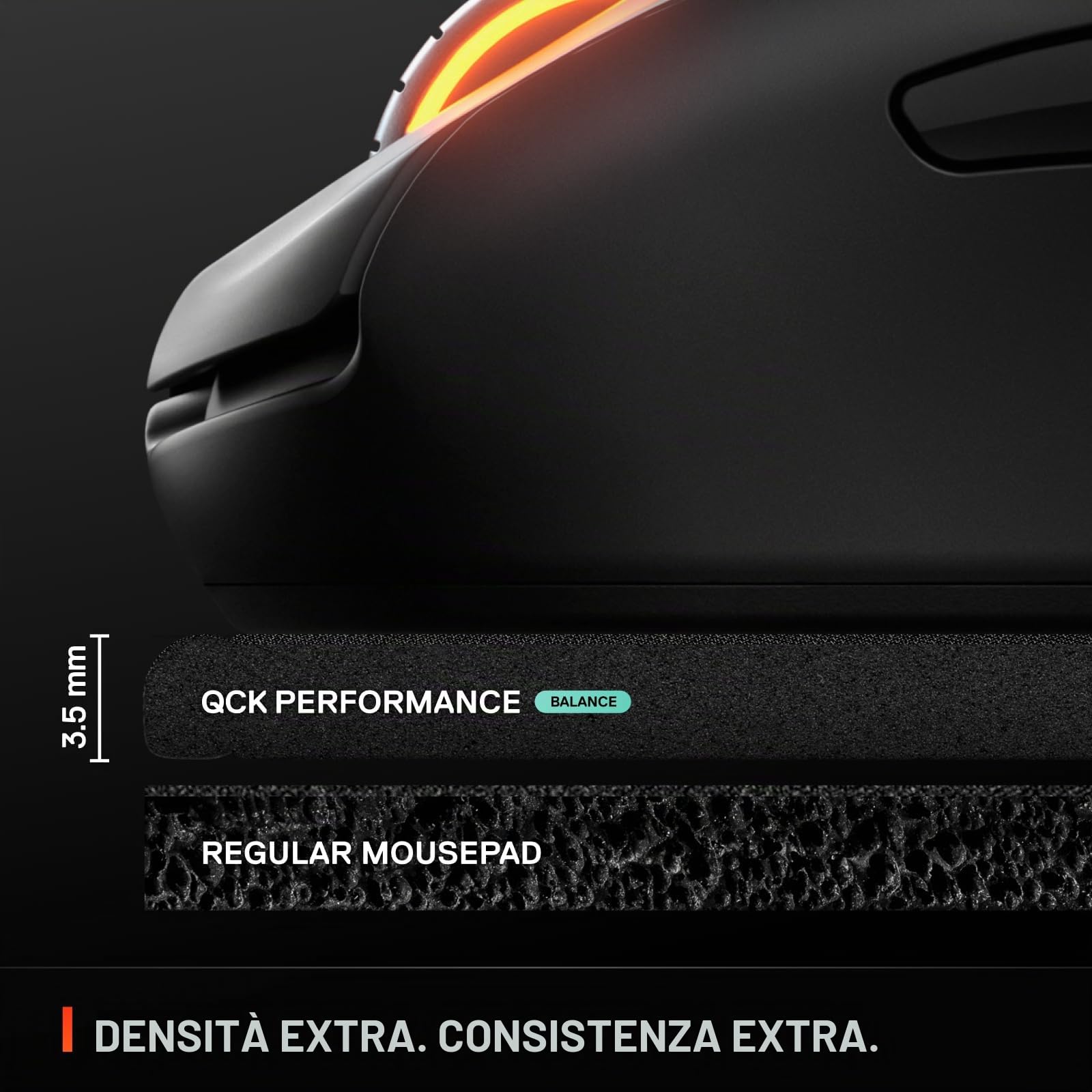 SteelSeries QcK XL Performance Balance Gaming Mousepad - Densità extra per una scorrevolezza fluida - Cuciture a basso profilo - Base in gomma neoprene antiscivolo - 40 x 87,5 cm - FPS, MOBA, RTS, MMO