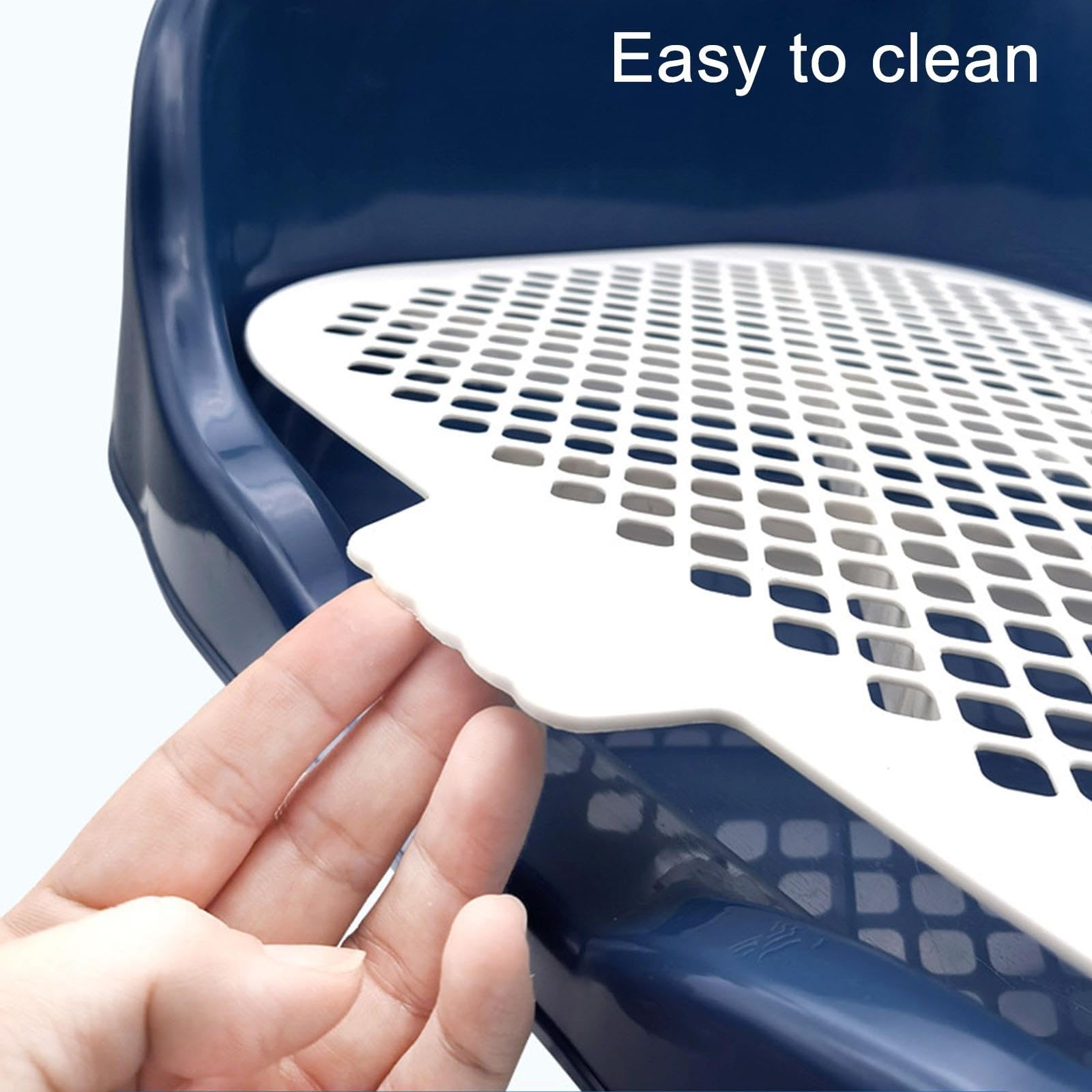 Dog Potty Tray with Training Post and Mesh Grid