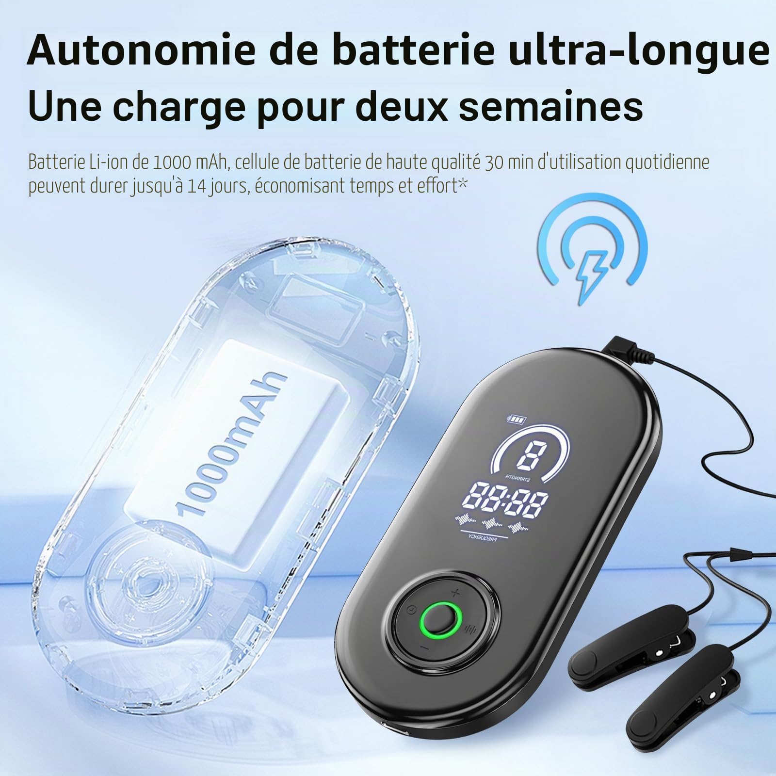 Roadtime Appareil d'aide au Sommeil,Appareil de Stimulation du Nerf Vague | Avancé d'oreille Micro Courant avec Clips,3 Modes 9 Vitesses Aide au Sommeil,,CES Réduit L'anxiété soulage la fatigue