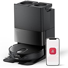 roborock Qrevo Slim Robot Vacuum and Mop Combo, 8.2cm Ultra-Slim, 3D Sensing Tech, Advanced Obstacle Recognition, 11,000Pa Suction, FlexiArm Side Brush &amp; Mop, Auto Mop Washing &amp; Drying, Self-Emptying