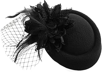 Pillbox Fascinator Hat for Women Weddings Bird Cage Veil Clip