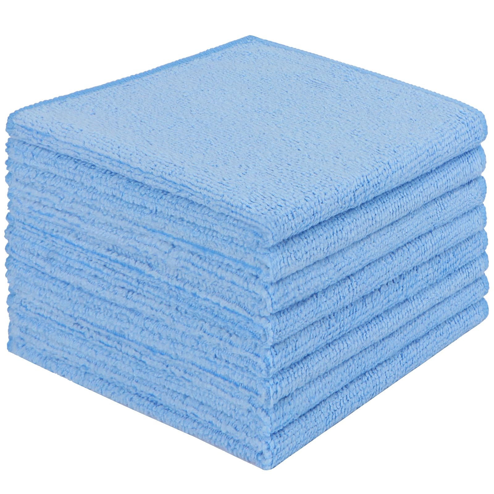 Aidea Blue Microfibre Cleaning Cloth Lint Free Washable Pack Of 8 30X30cm