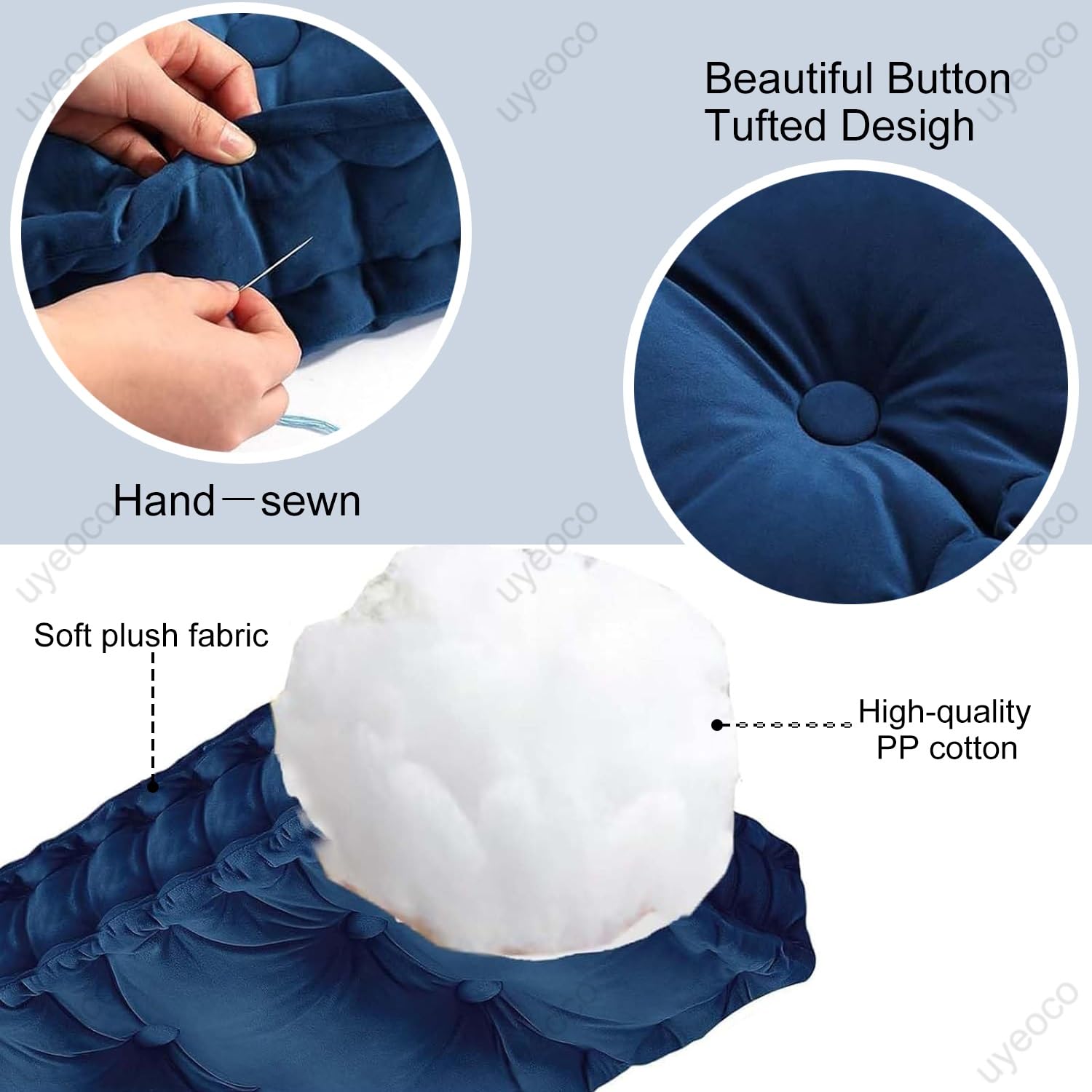 Cuscini Imbottiti per Panche da Esterno/Interno – Cuscini per Panca da Esterno/Interno 1/2/3/4 Posti – Cuscino per Panca da Giardino, Cucina, Sala da Pranzo, Patio Altalena(Blu profondo,140x30x10cm)