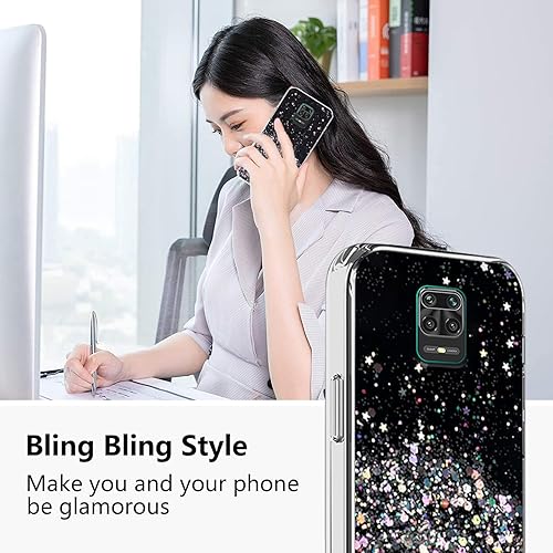Miniatura 8 de Xiaomi Redmi Note 9 Pro Funda transparente verde con brillantina, Xiaomi Redmi Note 9 Pro, funda de silicona transparente suave TPU para mujeres y