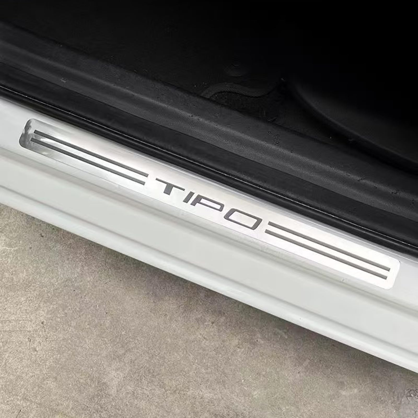 4 Pezzi Protezione per Battitacco per Auto per Fi-at Tipo, Accessori per Soglia in Acciaio Inox per Auto AntiGraffio Portiere,Silver