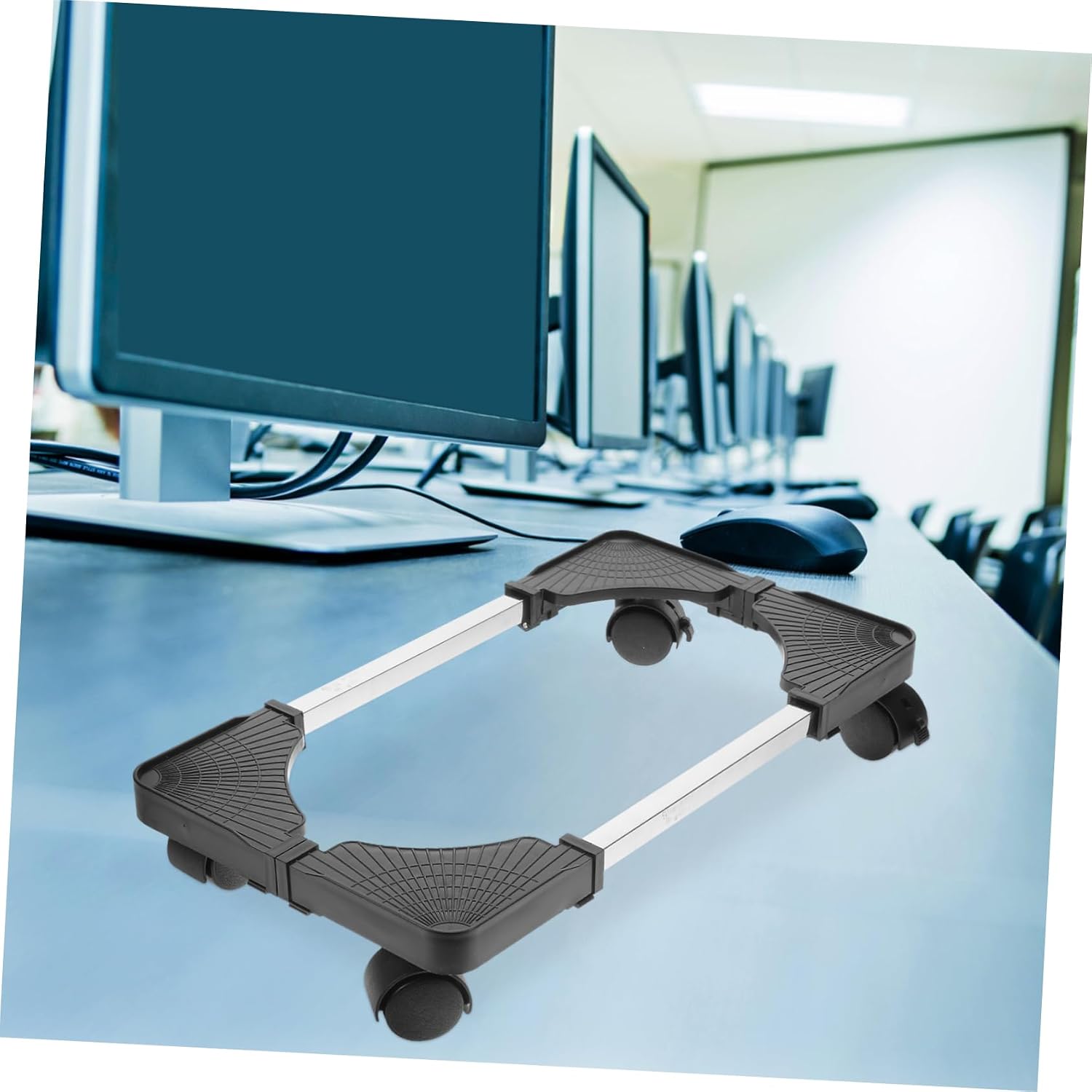 Computer Tower Stand Caster Wheels Mobile CPU Holder for Under Desk Pc Cart Space-Saving Design for Easy Movement Stability for Gaming and Heavy Devices