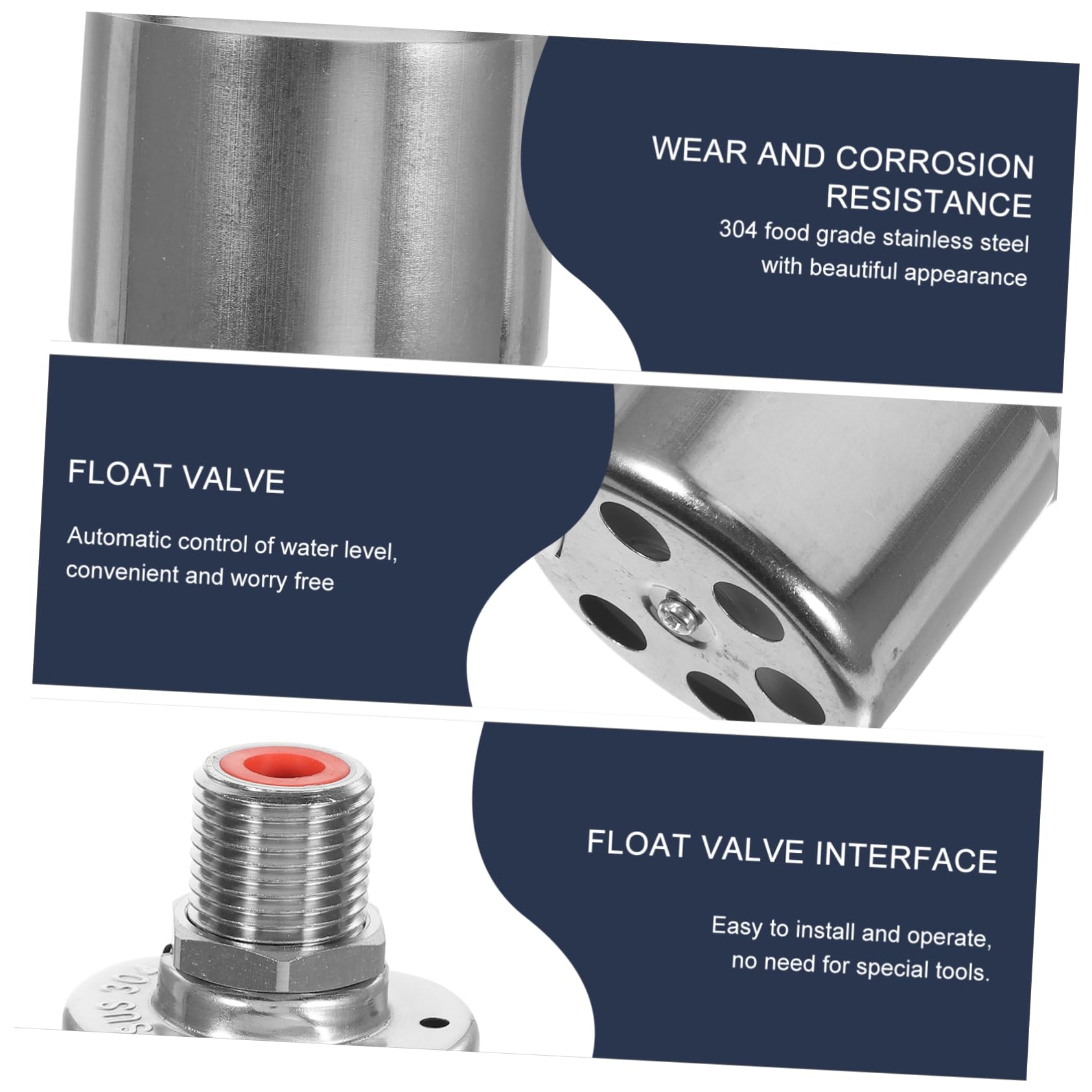 NAMOARLY Automatic Water Level Control Valve Automatic Water Valve Water Tank Control Valve Water Level Valve Water Floating Valve Water Level Controller Liquid Flashing Stainless Steel