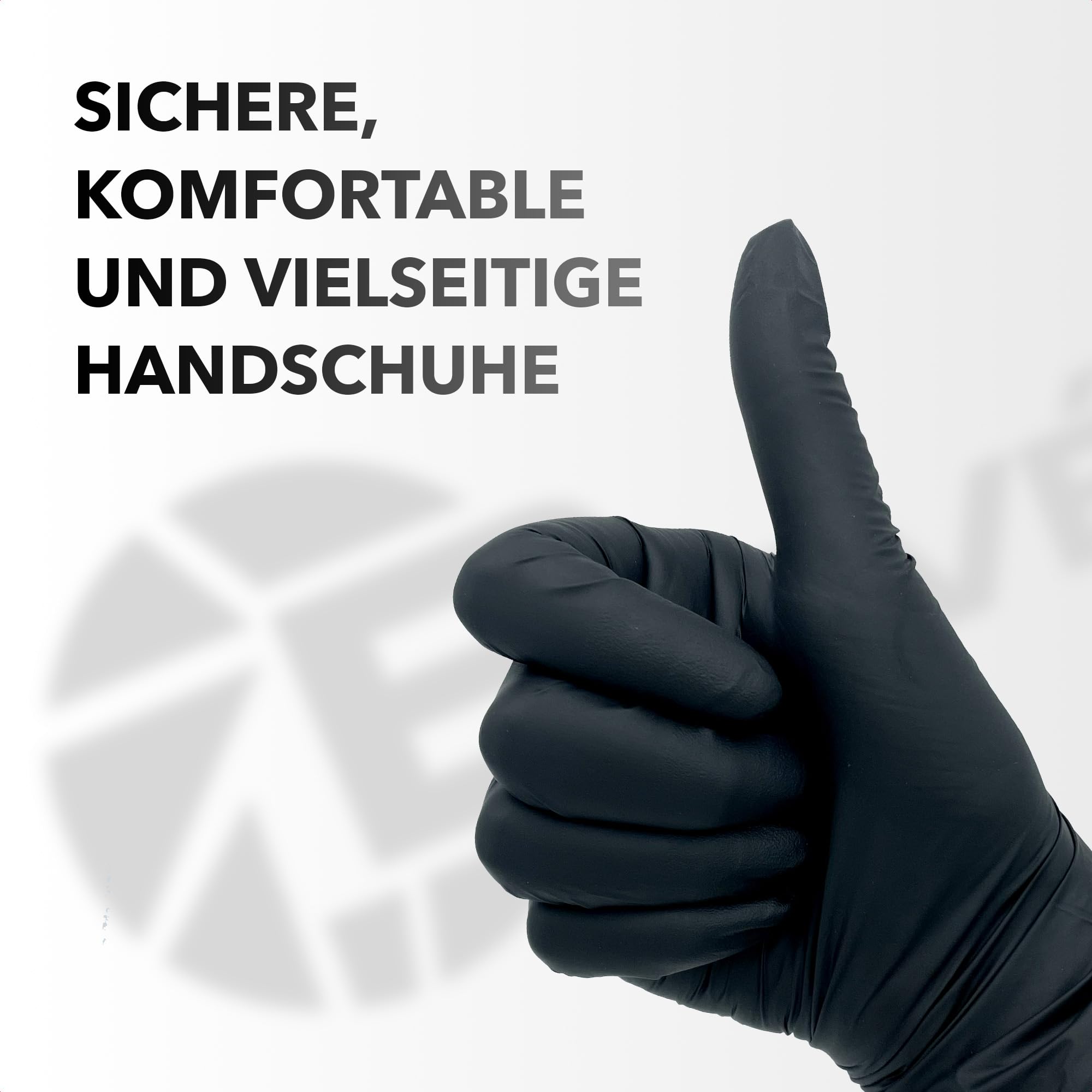 Bové 1000 Nitril Einweghandschuhe - Schwarz - Größe M - Latexfrei & Puderfrei - Für Medizin & Lebensmittel - Reißfest & Elastisch