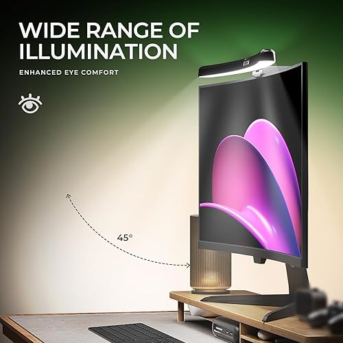 Miniatura 6 de Barra de luz para monitor curvada, retroiluminación RGB, lámpara de pantalla de computadora para cuidado de los ojos, modo de luz dual con control
