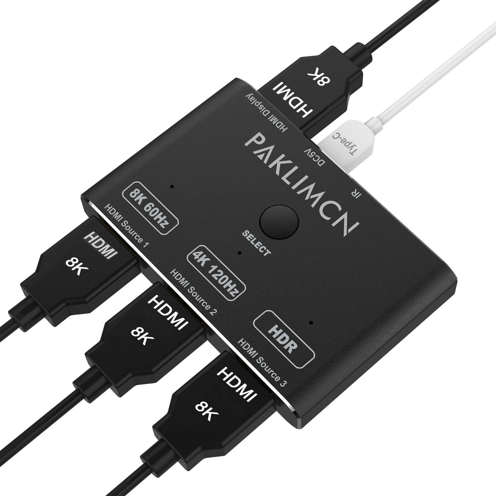 HDMI 2.1 Switch, 8K 2in1out 3 in 1 Out High-Speed 48Gbps Directional HDMI 8K Switcher, Supports 8K@60Hz 4K@120Hz, Compatib...