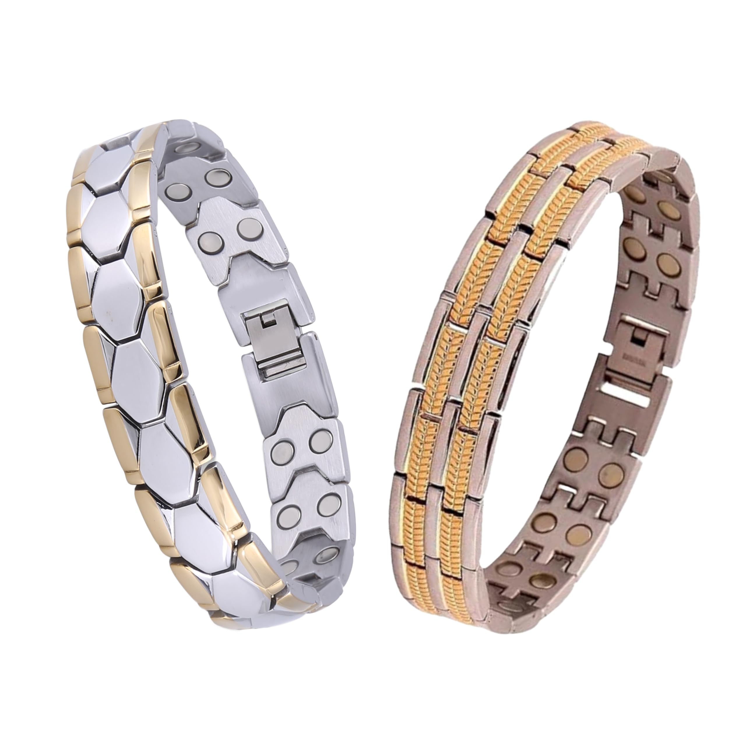 Bracotive Bio Magnetic Bracelet For Men & Women Blood Pressure Metal Chain High Power Magnet Energy Maintain Blood Circulation & Stamina Magnetic Therapy Pack Of 2 (Western) (B0DBVX5Y2T) Amazon Price History, Amazon Price Tracker