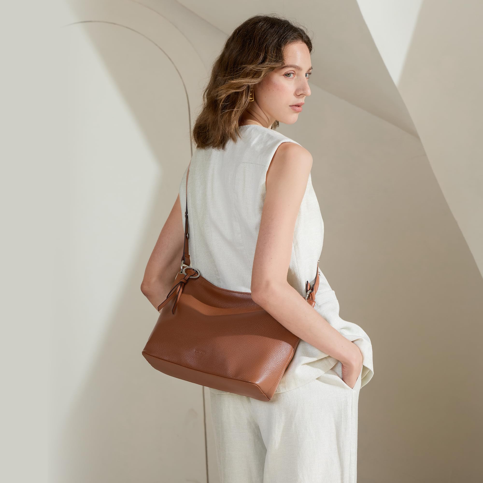 befen Borse hobo in vera pelle per le donne borse a tracolla alla moda borse a tracolla in vera pelle morbida hanbags con tracolla regolabile