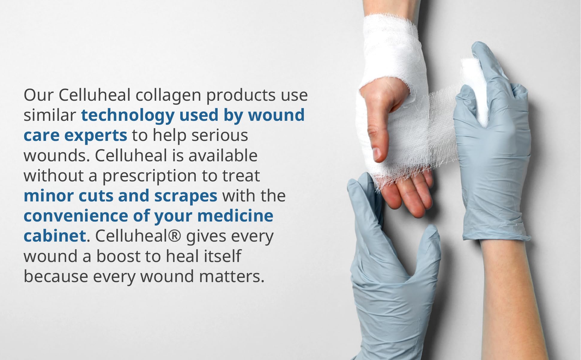 Cellufil - Particelle di collagene per la cura delle ferite di primo soccorso, forniture mediche essenziali per ferite grandi, cura delle ferite aperte e cura delle ferite diabetiche, confezione da 5,