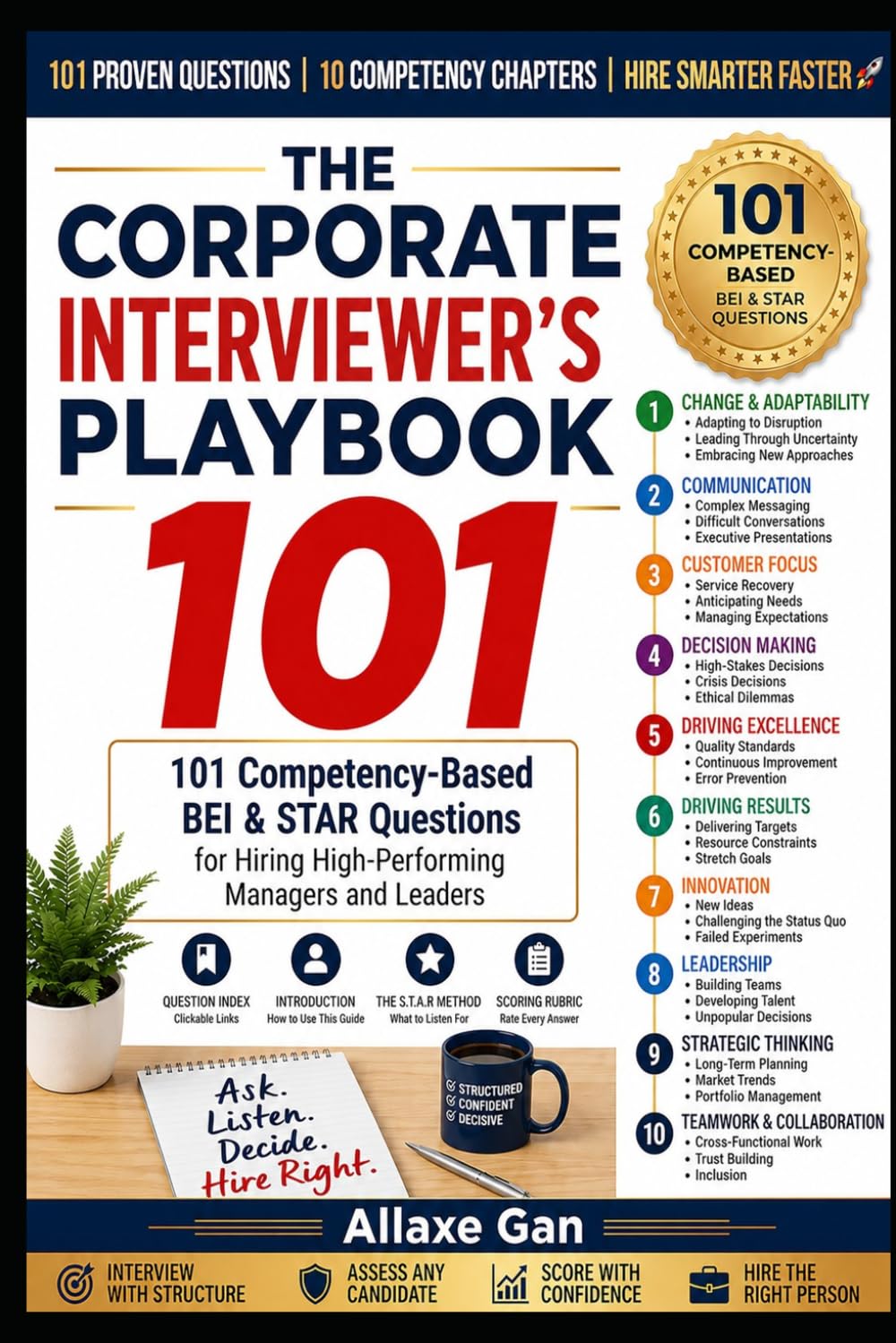 The Corporate Interviewer's Playbook: 101 Competency-Based BEI & STAR Questions for Hiring High-Performing Managers and Leaders