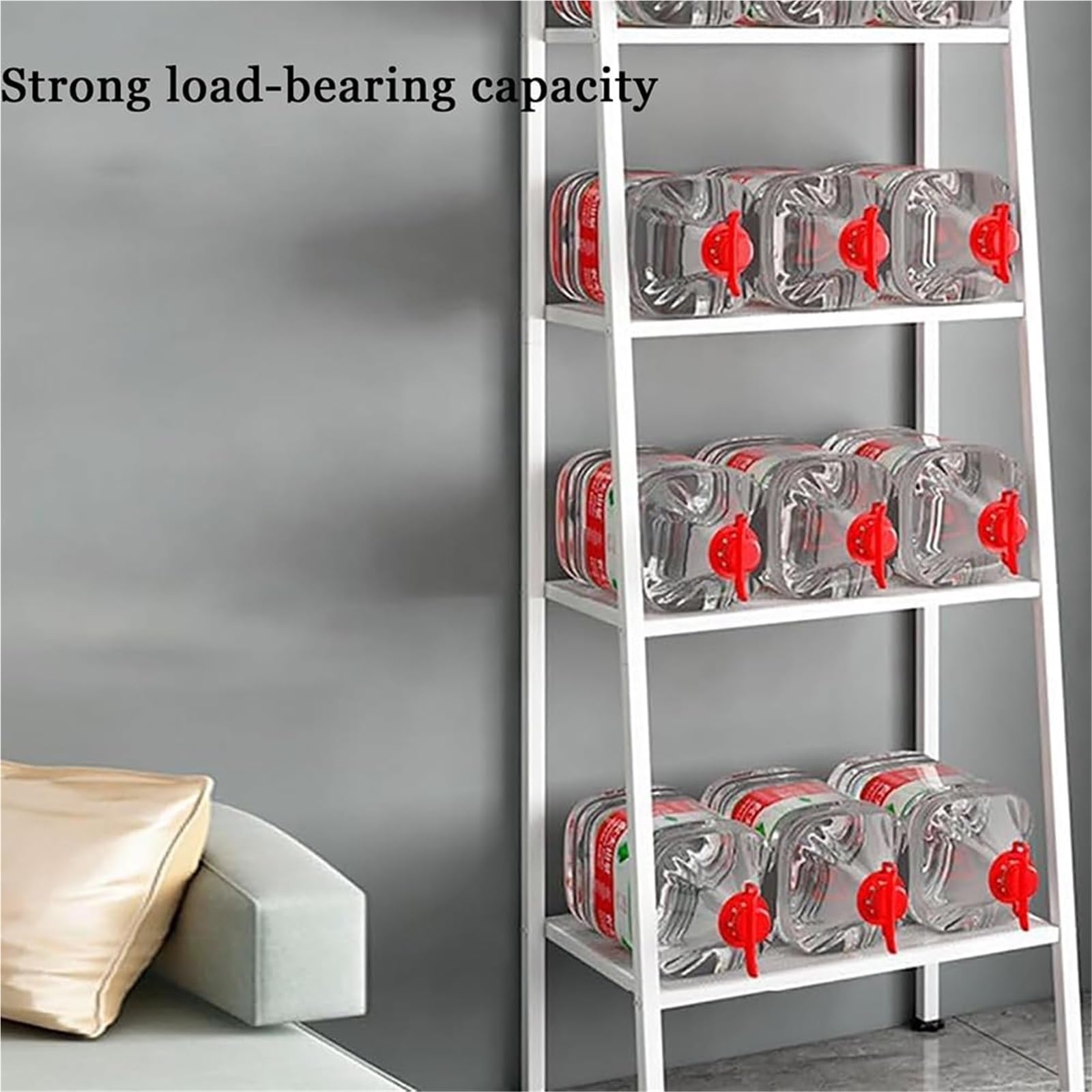 4-poziomowy metalowy stojak na schody, przemysłowy regał trapezowy do małych przestrzeni, stojak na kwiaty, solidny pionowy stojak do przechowywania (czarny, 148 x 35 x 60 cm)