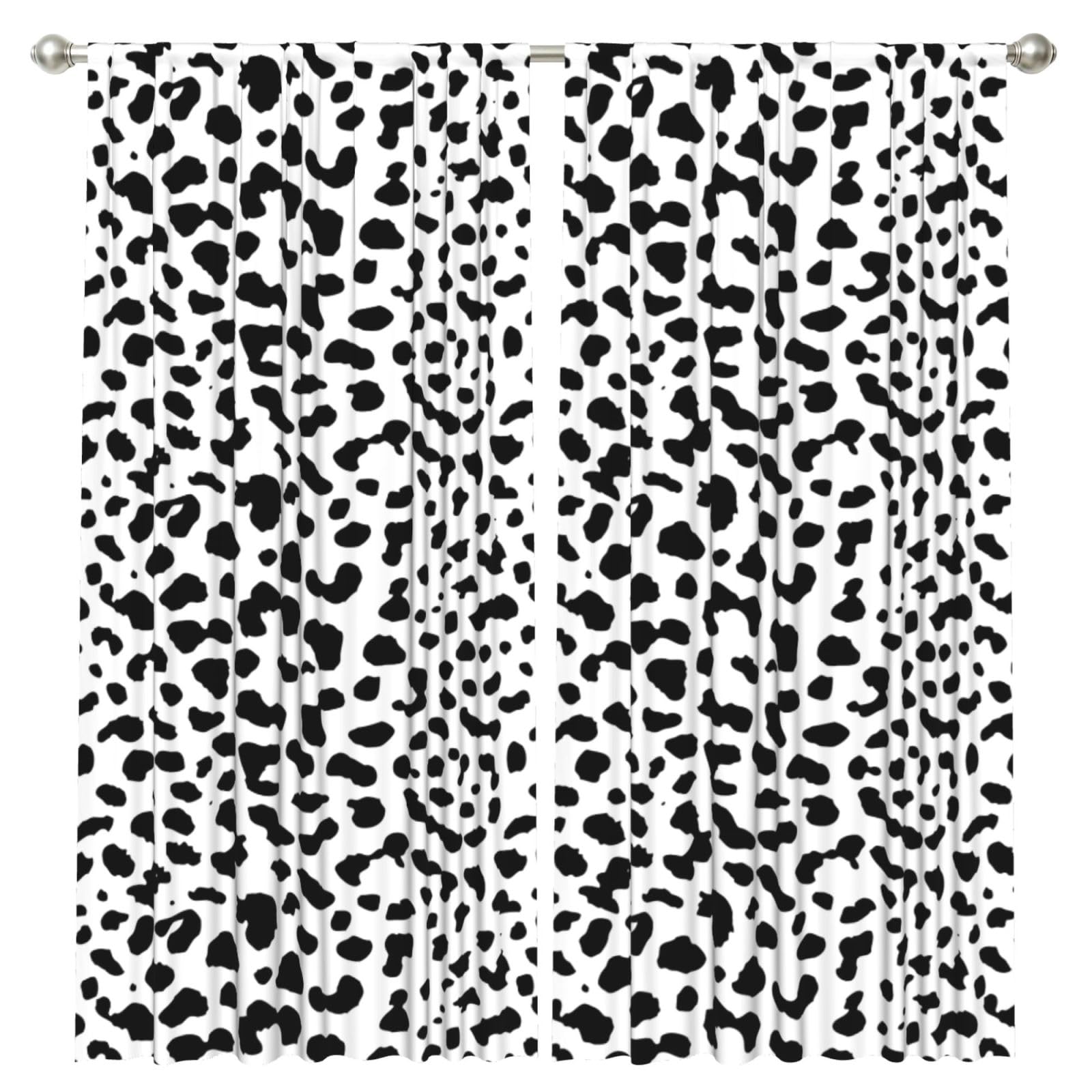 InOmak Dalmatian Dog Print Black Spot, 2 Panels Window Curtains 52 x 84 Inch Blackout Curtains for Living Room Bedroom