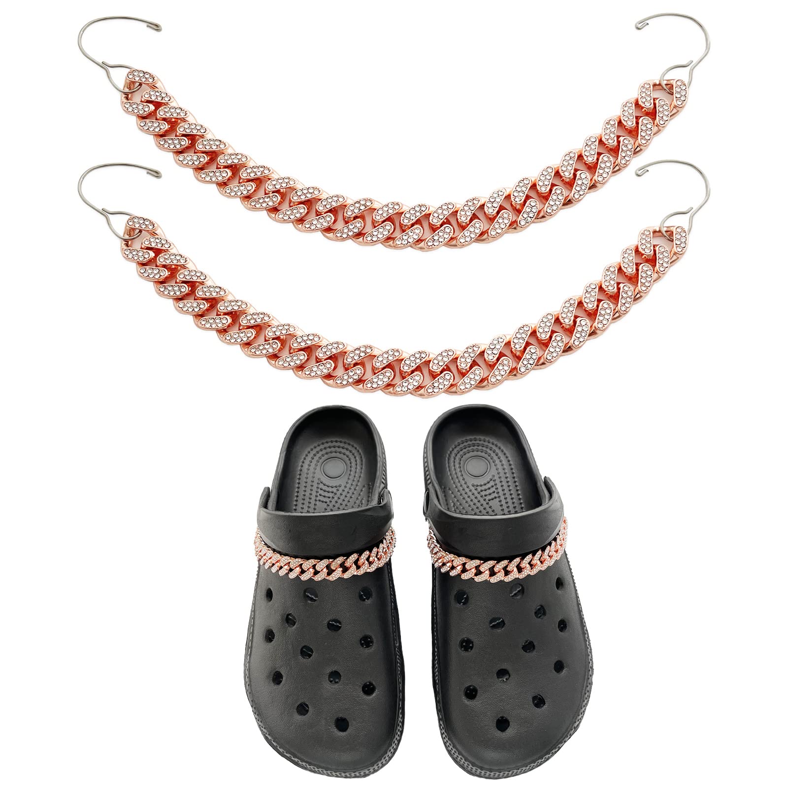 Bling Croc Chains For Adults Women Men Teens Girls Boys, Rhinestone Chain Croc Charms For Clog Sandals,Croc Shoe Decoration Accessories For Birthday Gifts Party Favors
