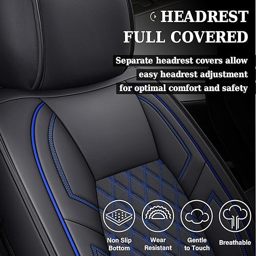 Vista 36 de Coverado Tundra - Juego completo de fundas de asiento de automóvil de cuero para camiones, fundas de asiento de automóvil, protector de ajuste Rojo