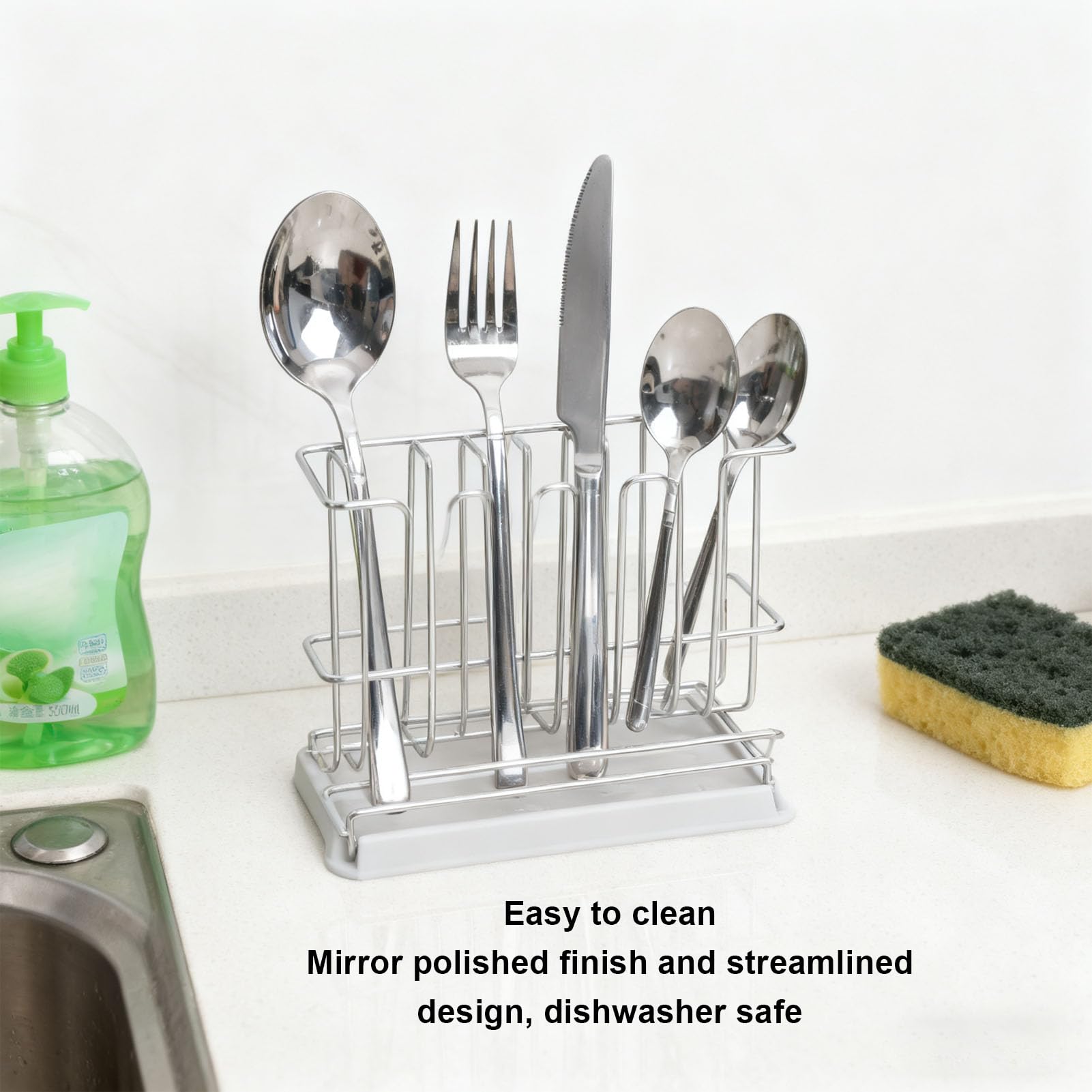 Set di cucchiai e forchette in acciaio inossidabile per 6 persone con forchette da cena, cucchiai e cucchiai da dessert, posate lucidate a specchio, set di utensili (argento)