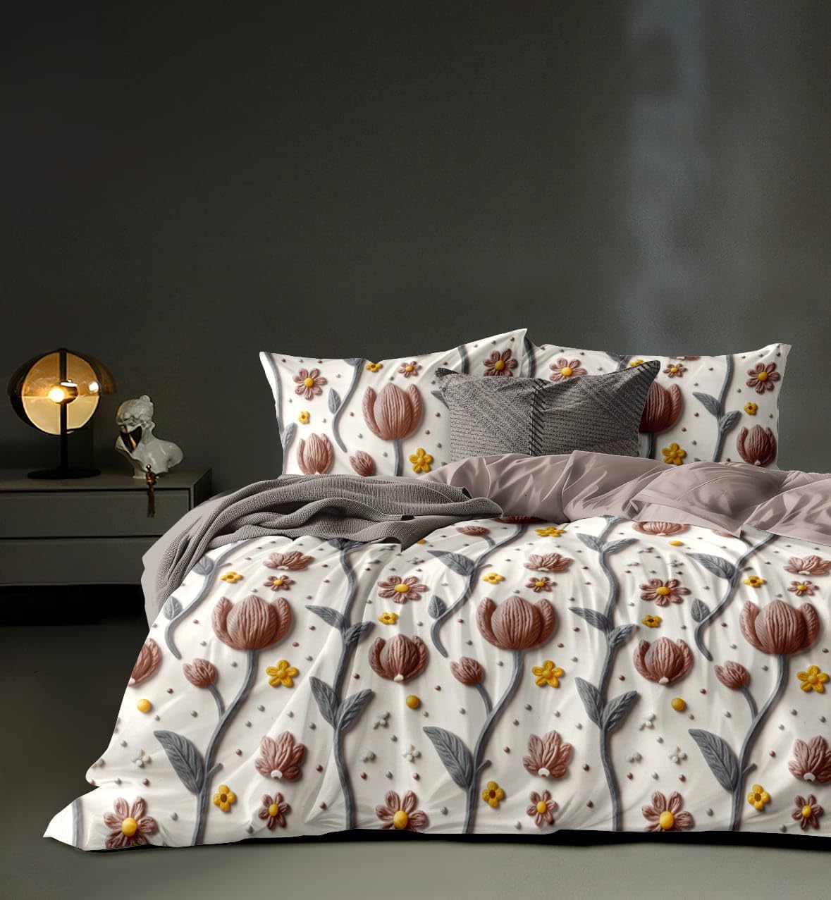 7d 1 reversible comforter super king size 108 x 108 both side same print 1 bedsheet king size 108x108 inch and 2 pillow cover 4 pieces bedding set | ac quilt | ac dohar-multicolor