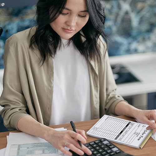 Miniatura 6 de Paquete de 2 libros de recibos de formularios de pedido, libro de facturas de ventas sin carbono de 2 partes para pequeñas empresas, 5.5 x 8.3