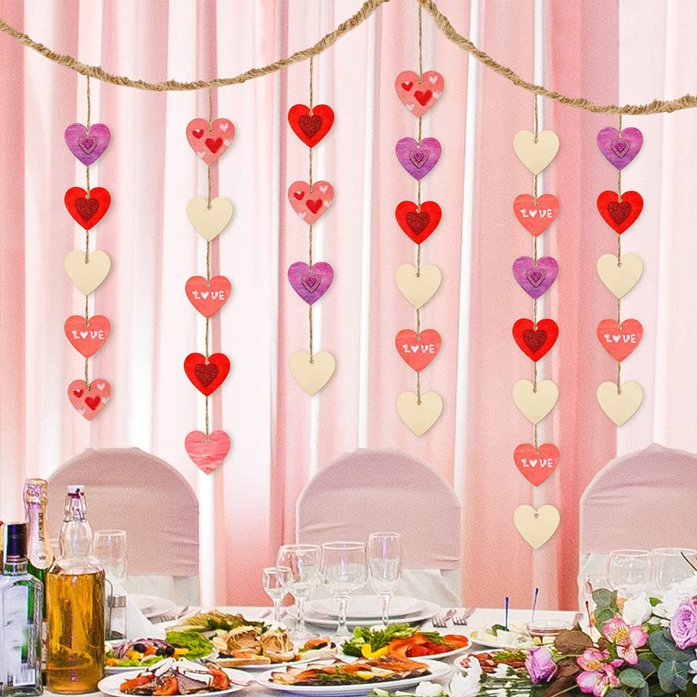 Heart Shape Wooden Cross Blanks - 20Pcs Unfinished Wood Ornaments For DIY Christmas, Wedding, Valentine's Day